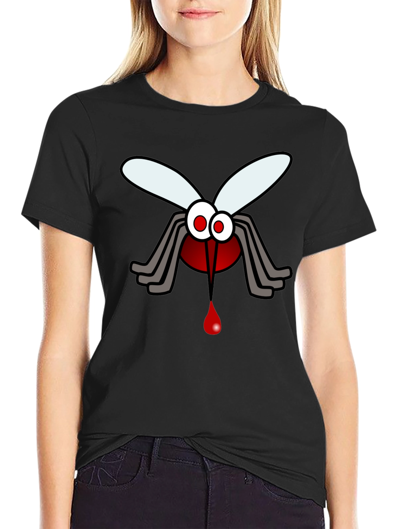 Funny Mosquito Blood Graphic Print T-Shirt
