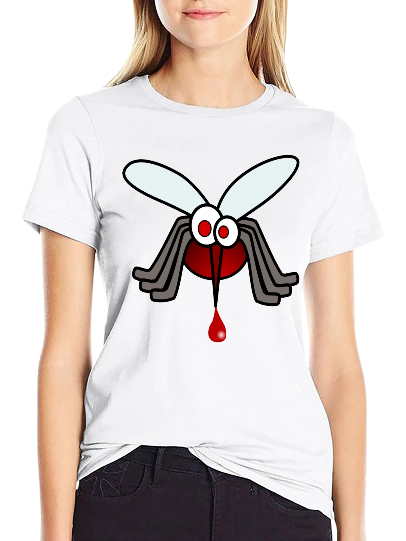 Funny Mosquito Blood Graphic Print T-Shirt