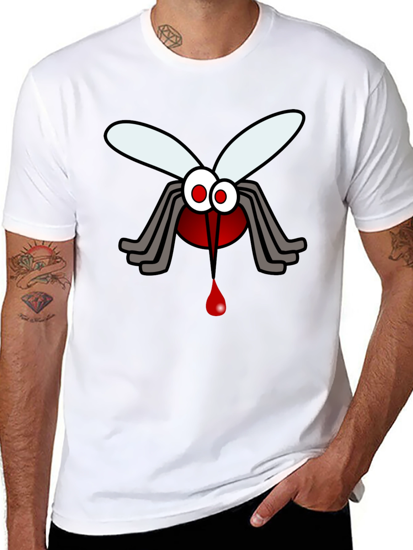 Funny Mosquito Blood Graphic Print T-Shirt