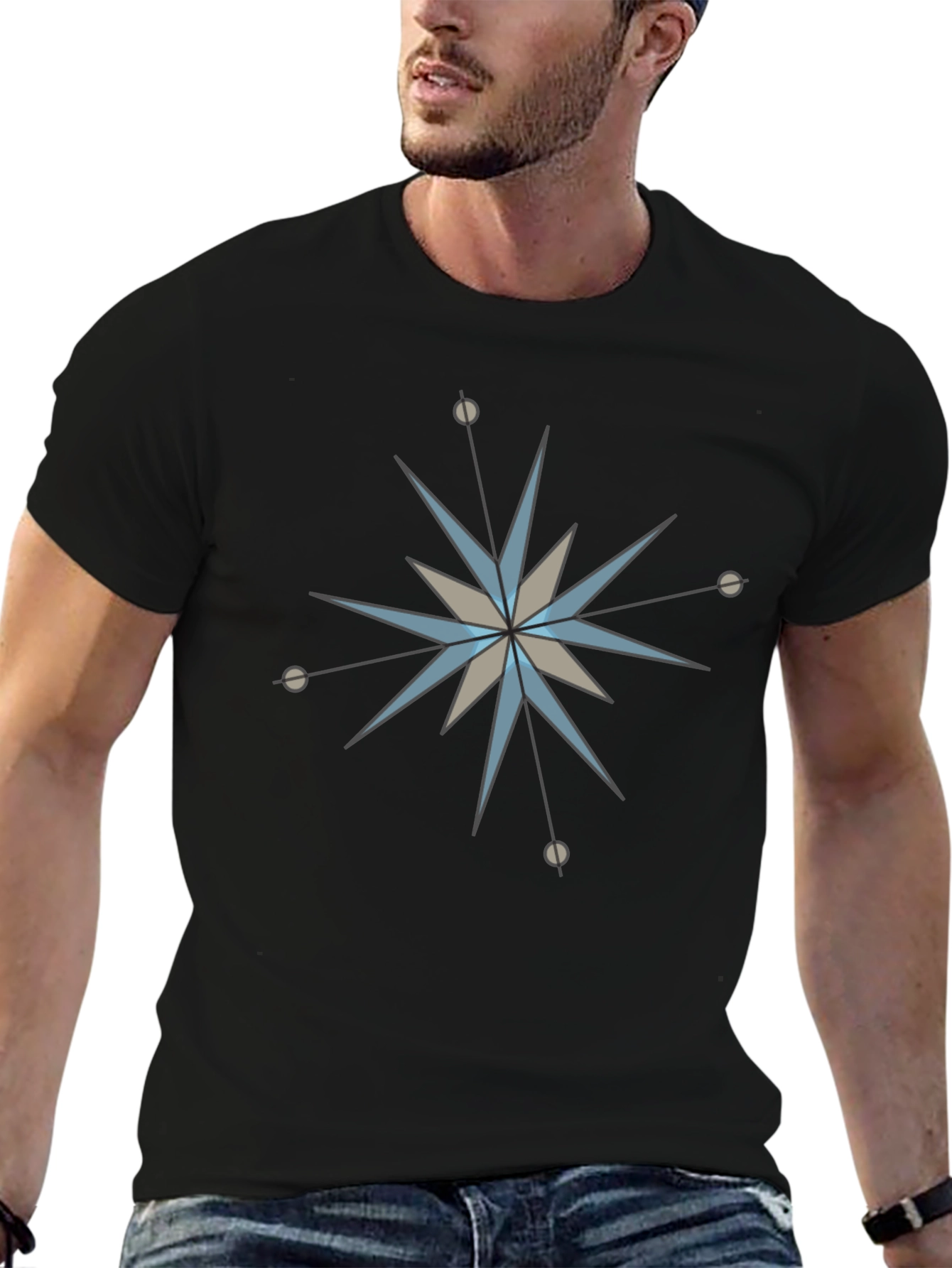 Modern Starburst Tee - Graphic Black T-Shirt