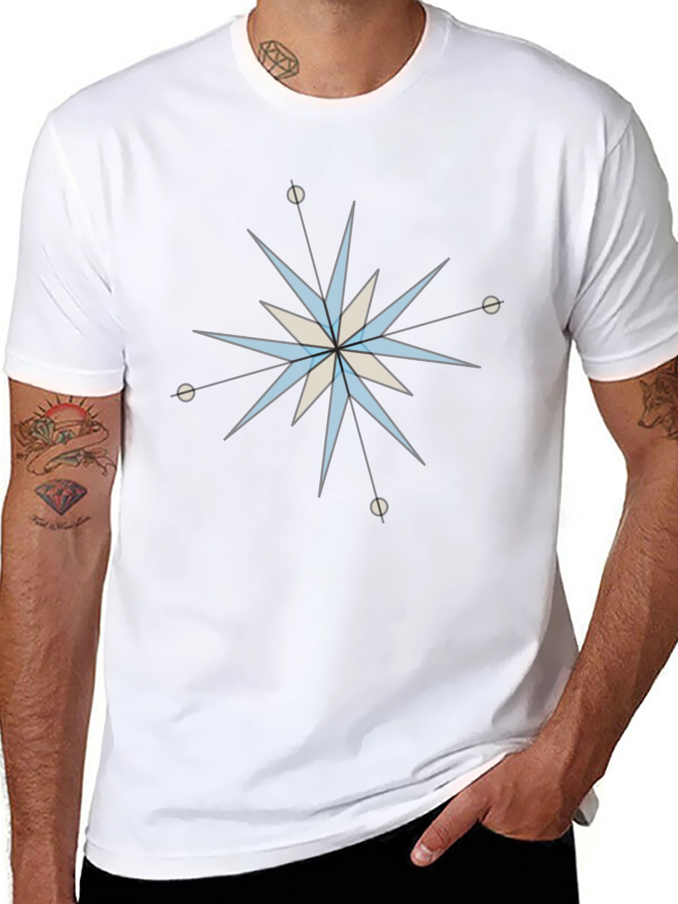 Modern Starburst Tee - Graphic Black T-Shirt