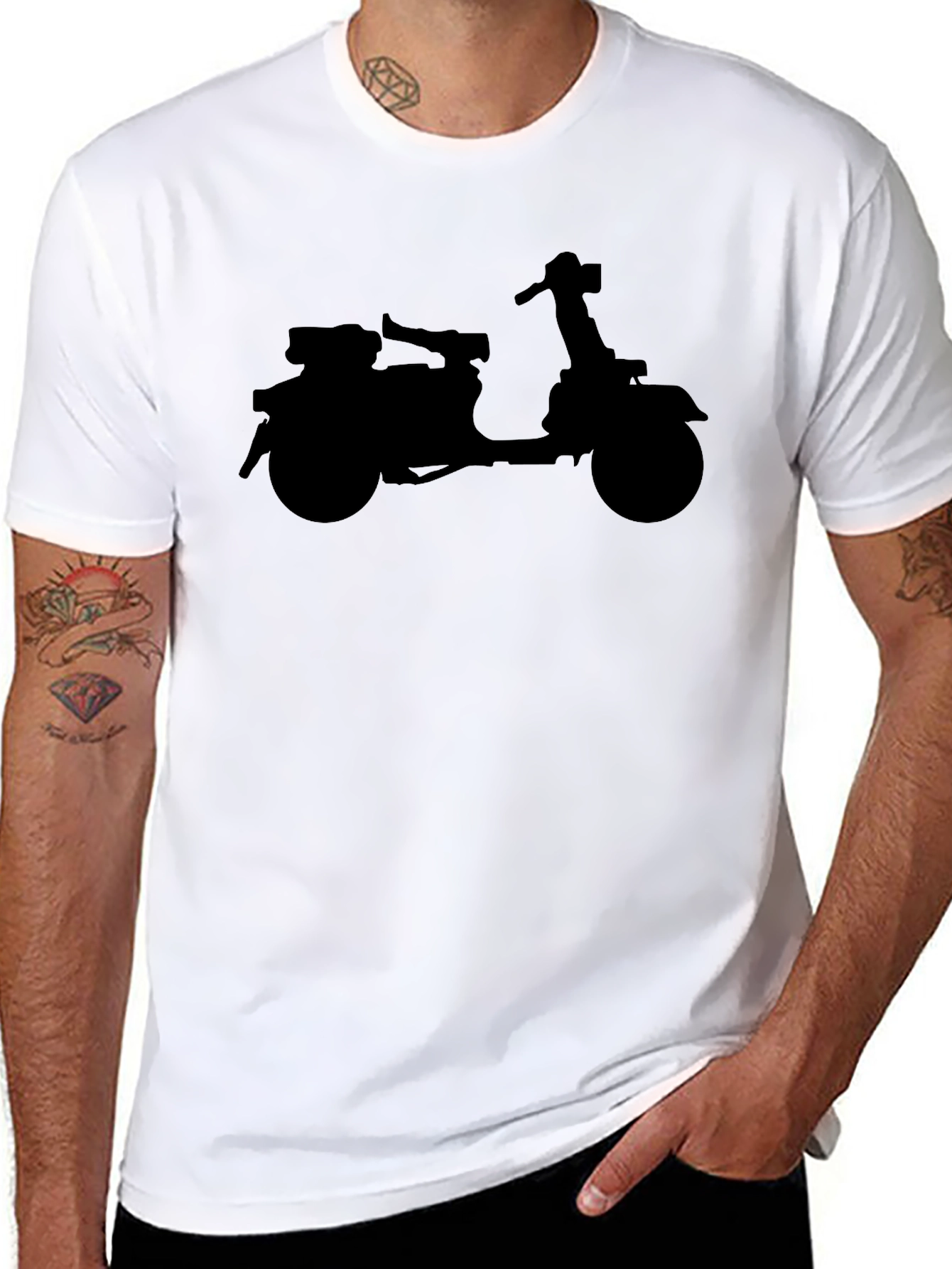 Scooter Silhouette T-Shirt - Classic Black Tee