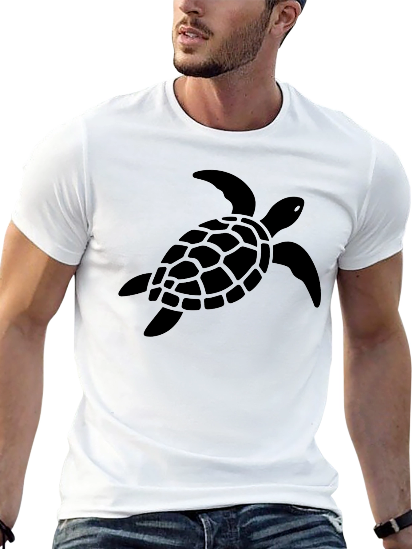 Black Turtle Graphic Tee - Casual Mens Shirt