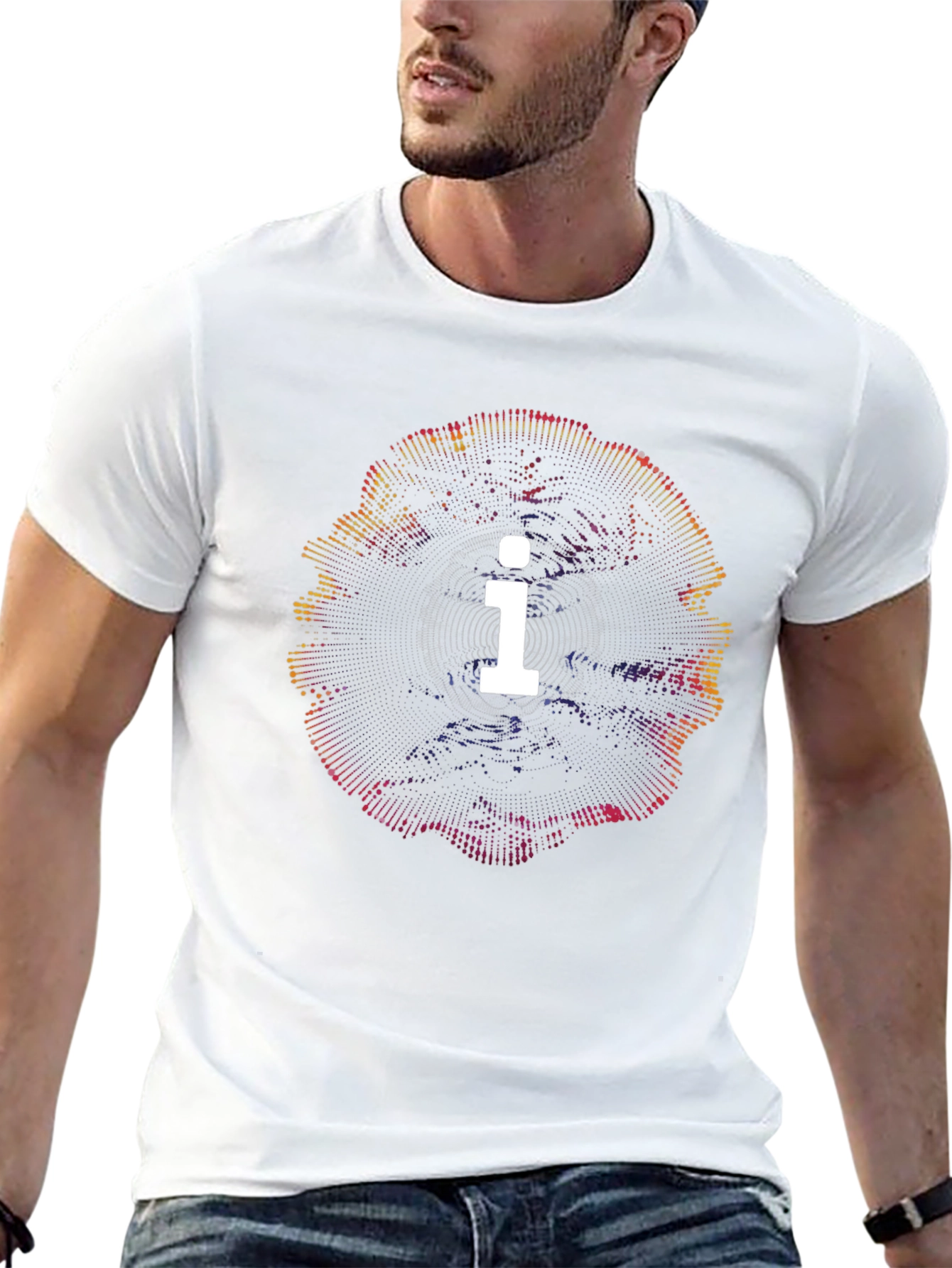 Abstract i Graphic Black T-Shirt
