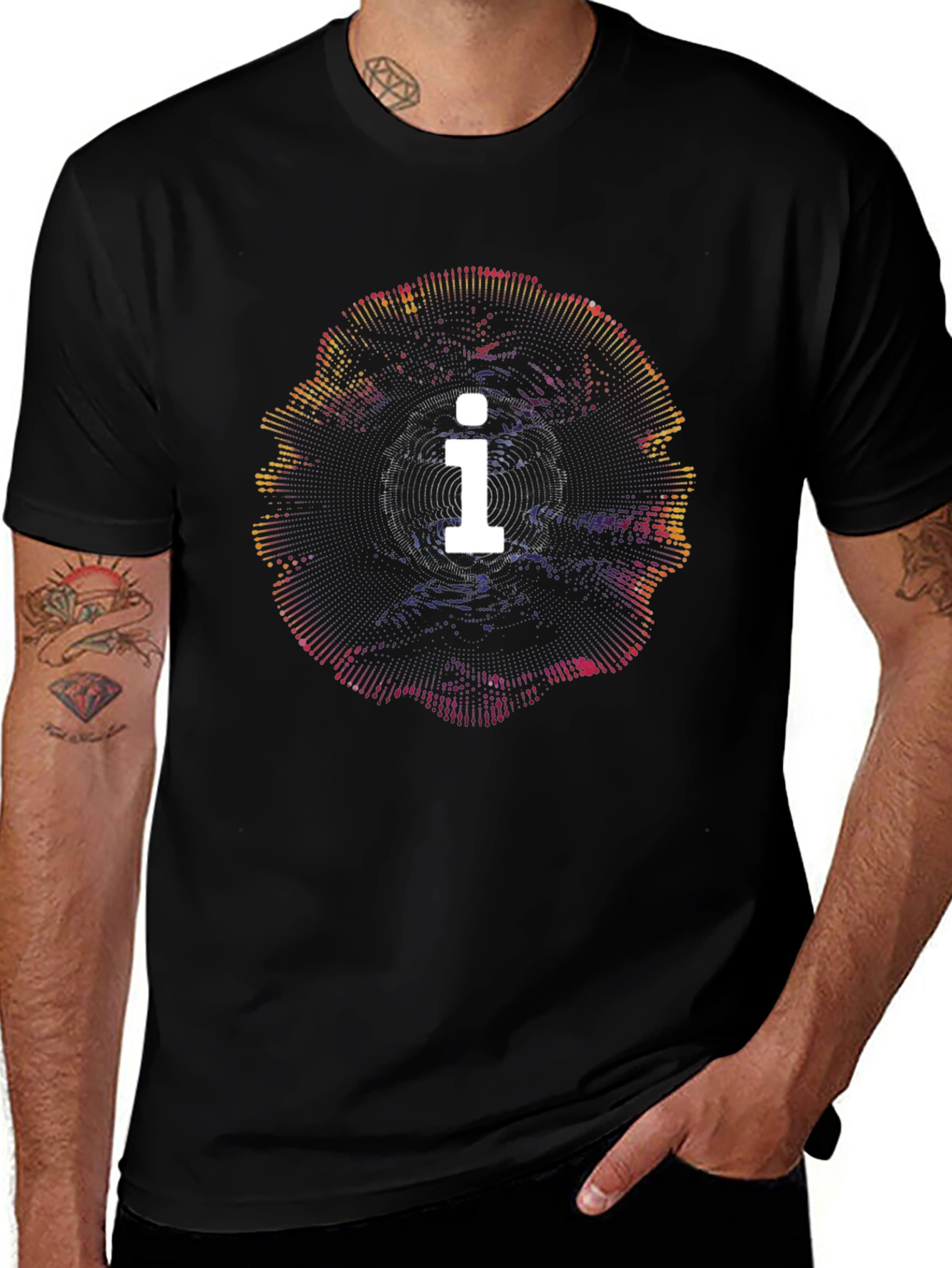 Abstract i Graphic Black T-Shirt