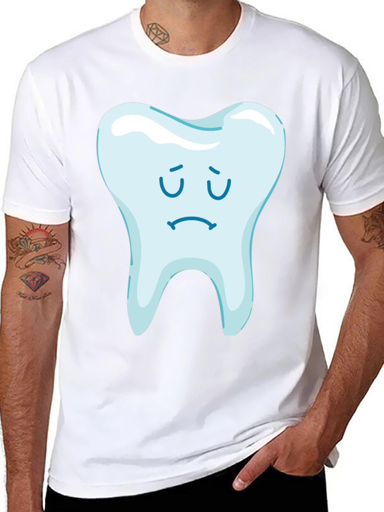 Sad Tooth Graphic Tee - Black Cotton T-Shirt