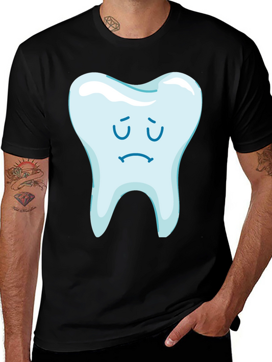 Sad Tooth Graphic Tee - Black Cotton T-Shirt