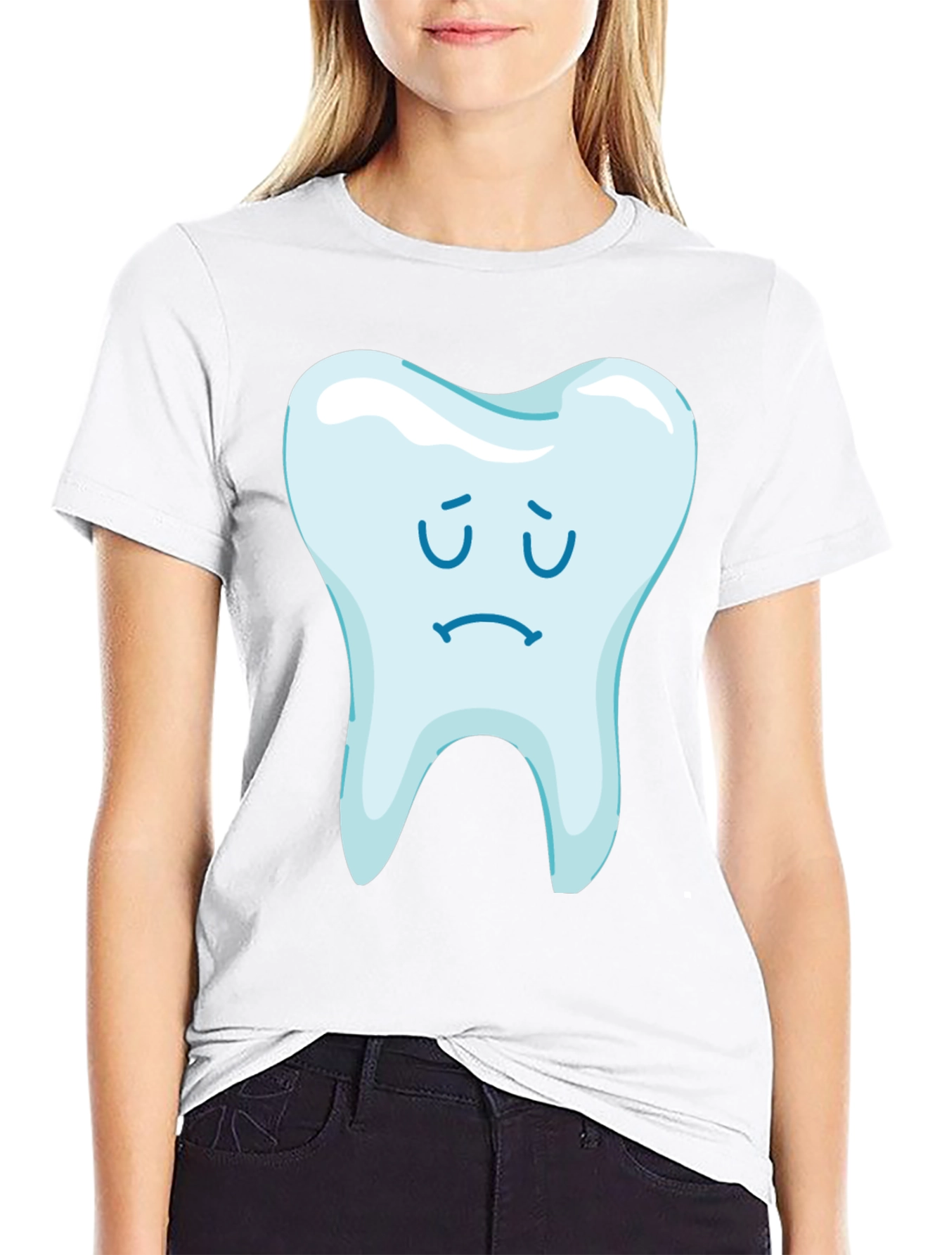 Sad Tooth Graphic Tee - Black Cotton T-Shirt