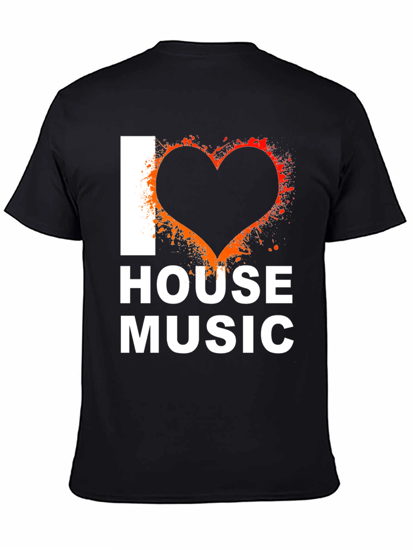 I Love House Music Graphic Tee - Black