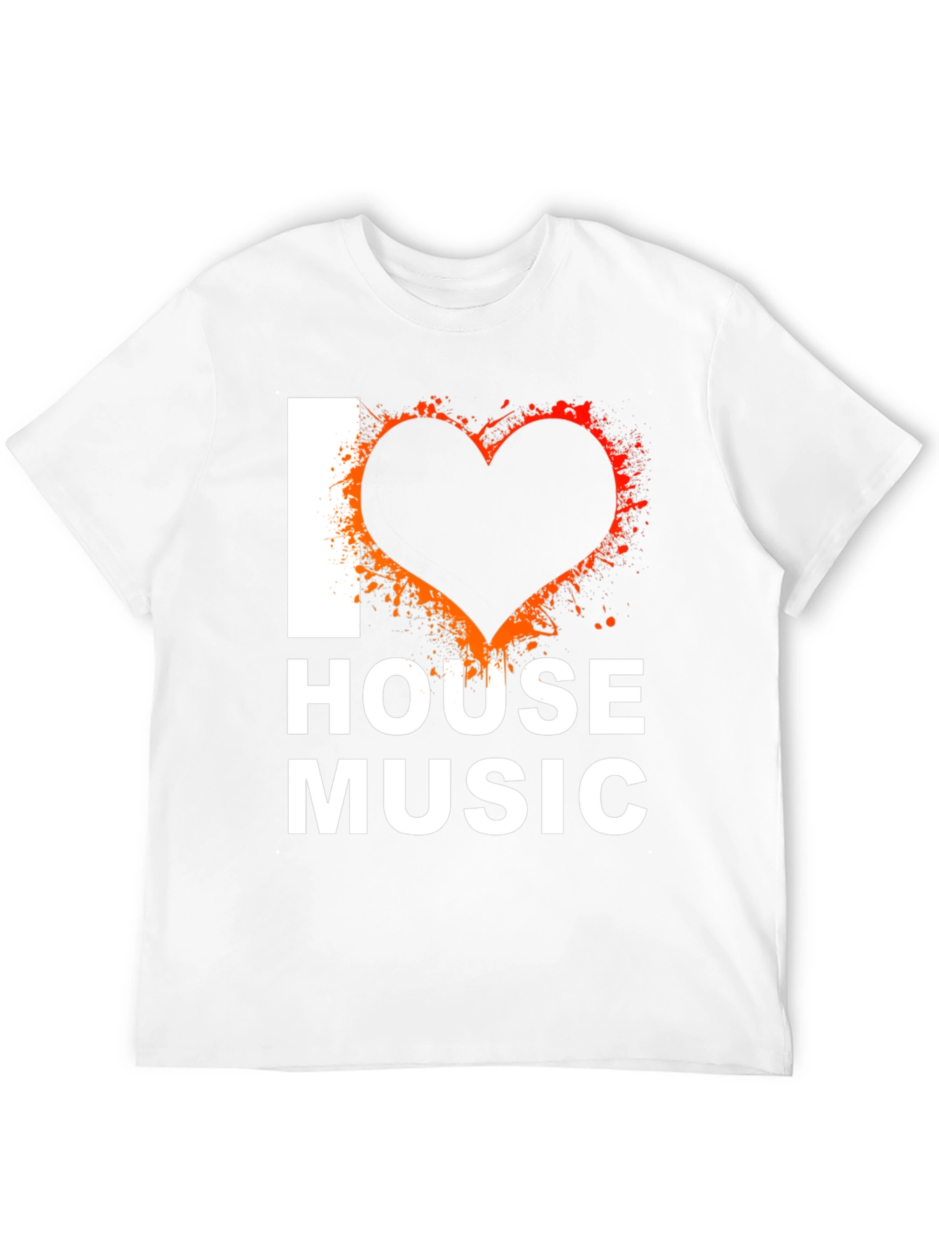 I Love House Music Graphic Tee - Black
