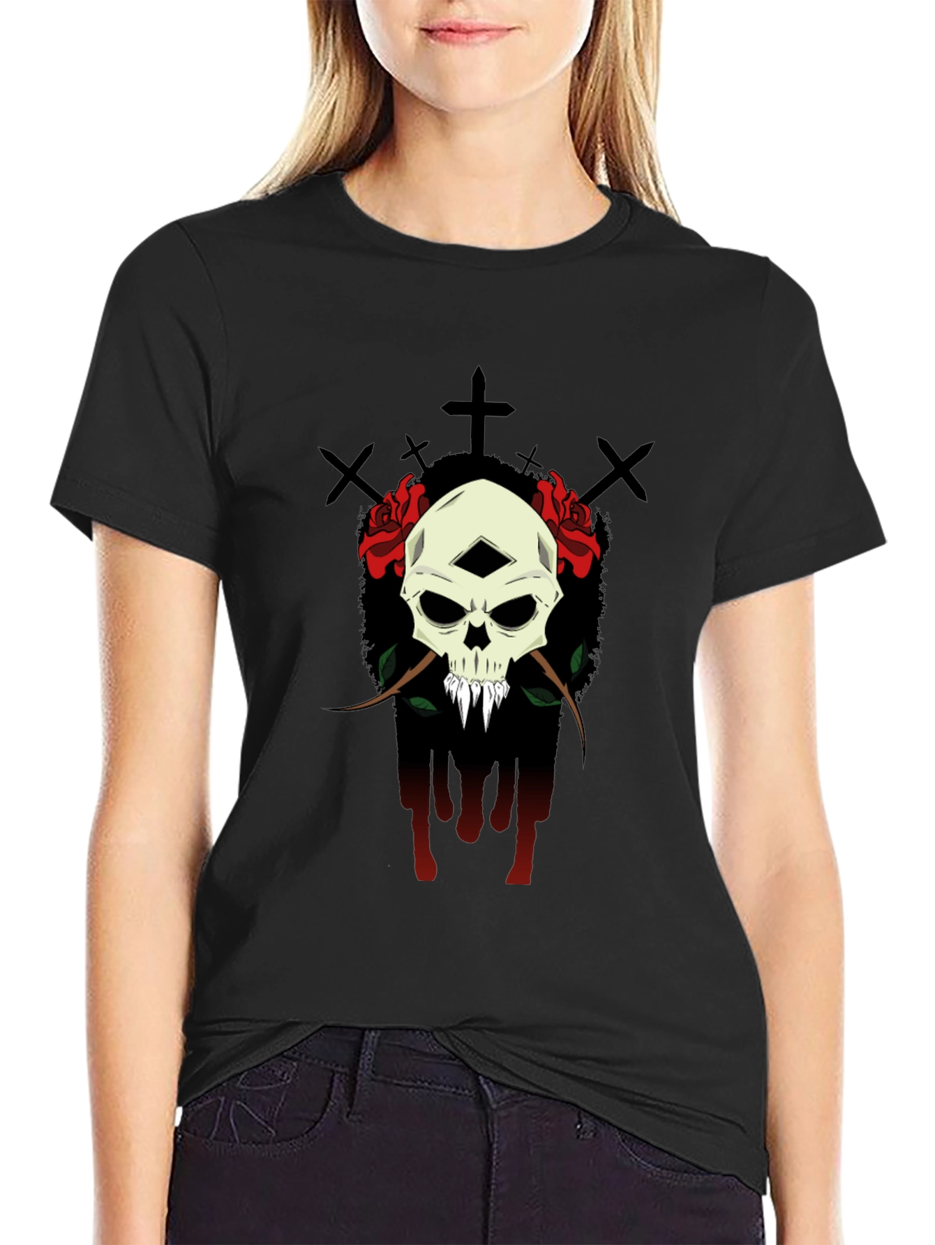Skull & Roses Graphic T-Shirt