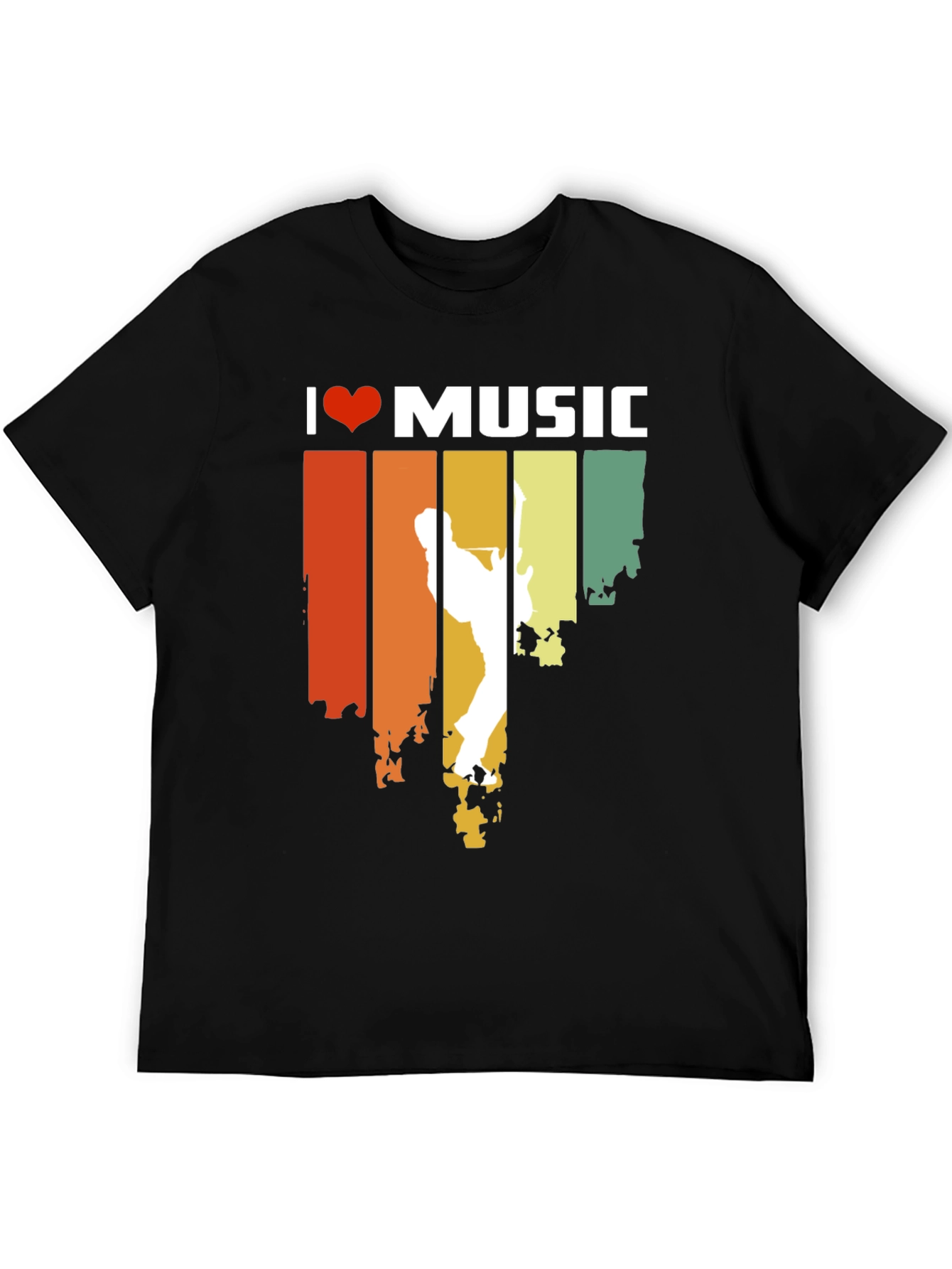 I Heart Music Retro Style Graphic T-Shirt