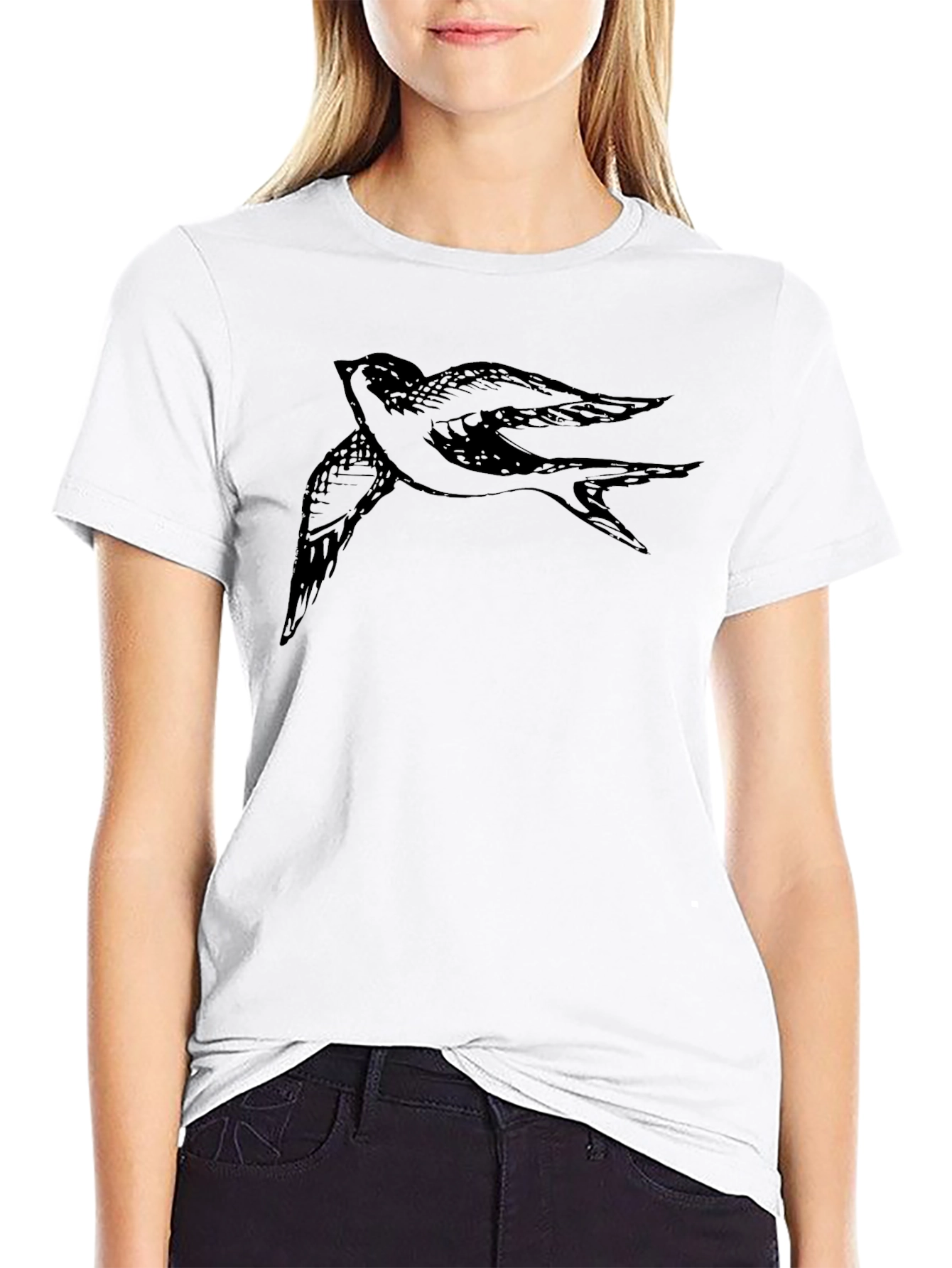 Black Bird Graphic Tee - Mens Casual T-Shirt