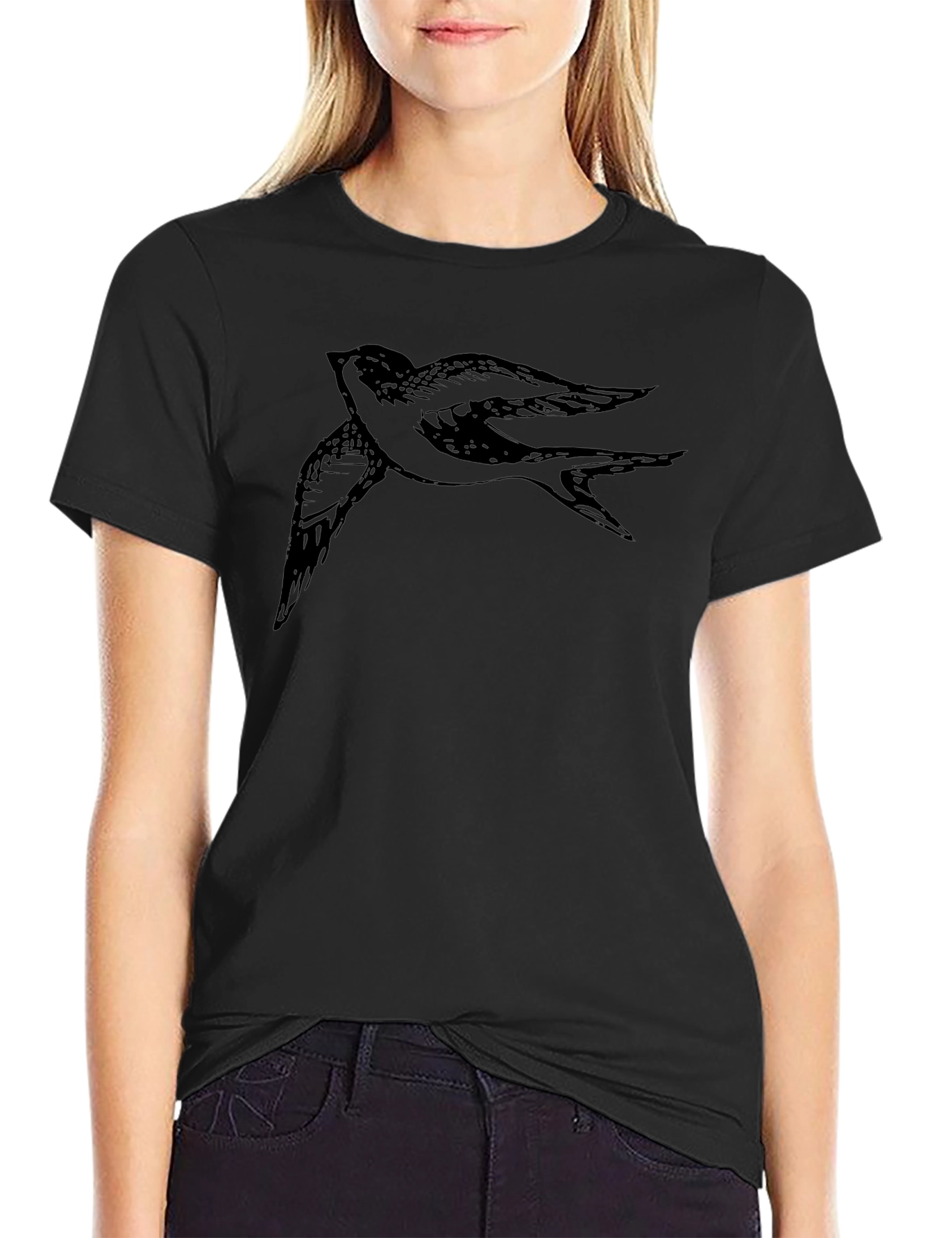 Black Bird Graphic Tee - Mens Casual T-Shirt