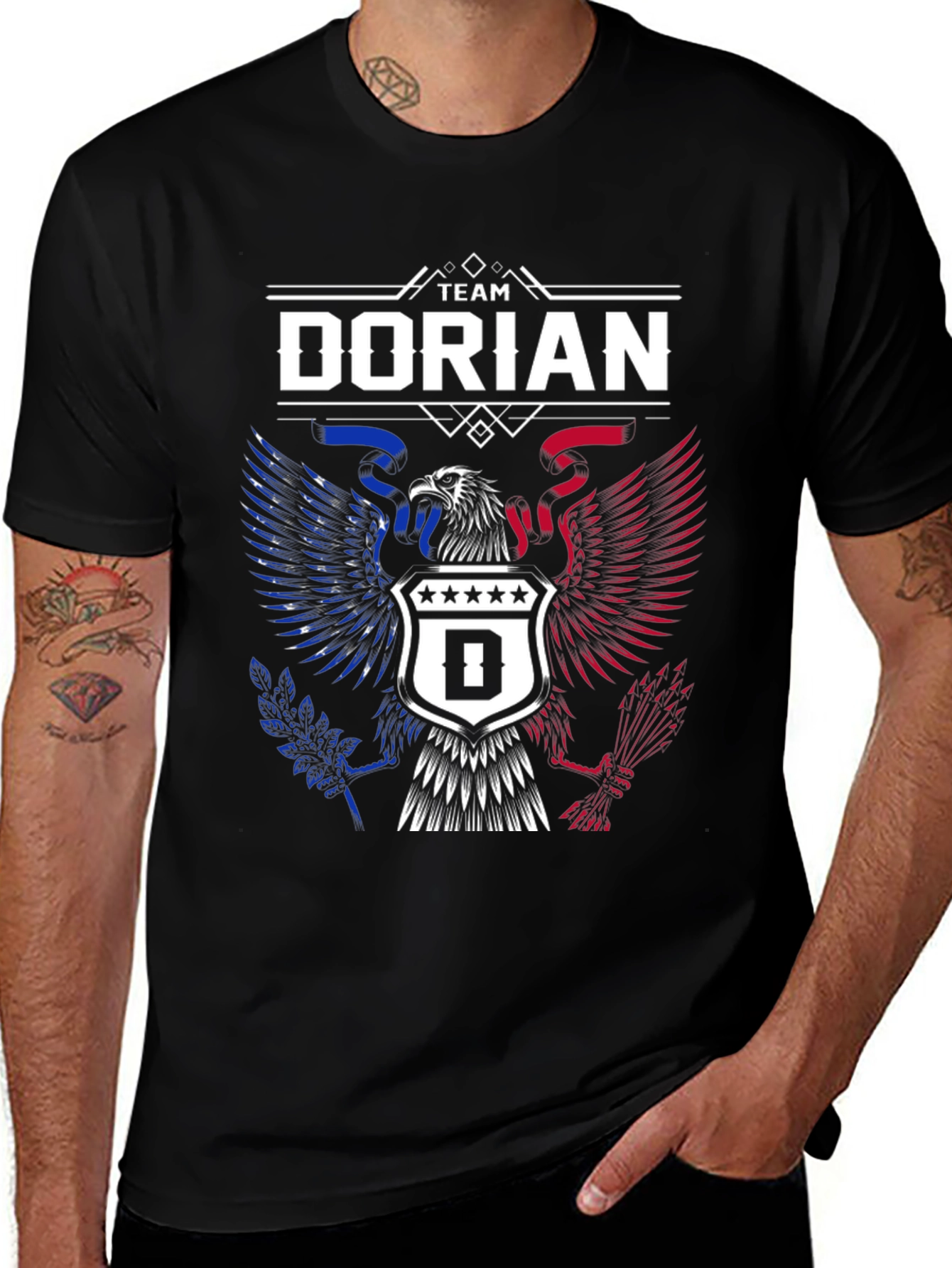 Team Dorian Patriotic Eagle Crest Graphic T-Shirt