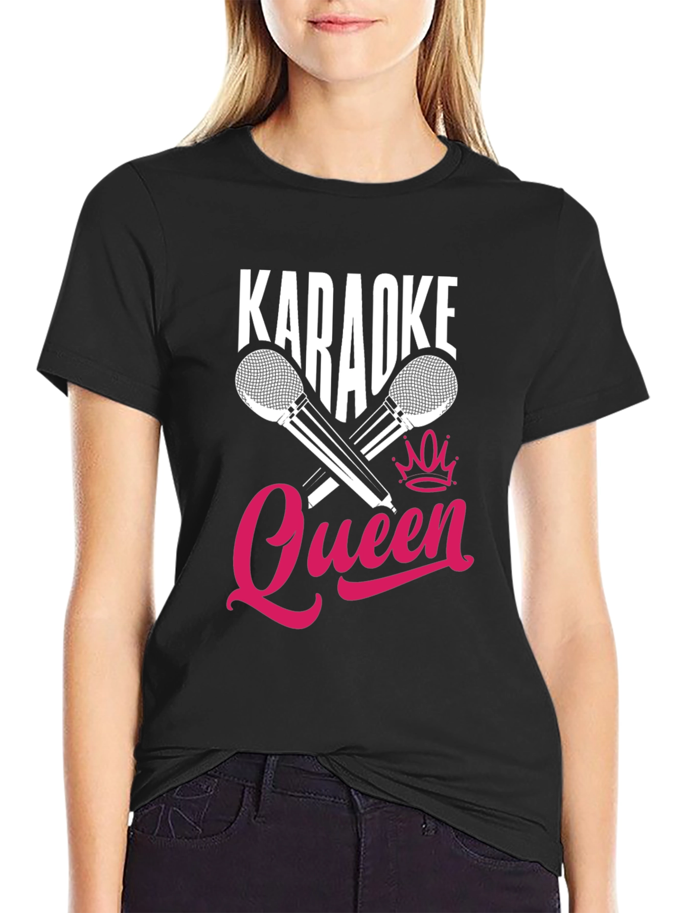 Karaoke Queen Black T-Shirt - Sing Your Heart Out!