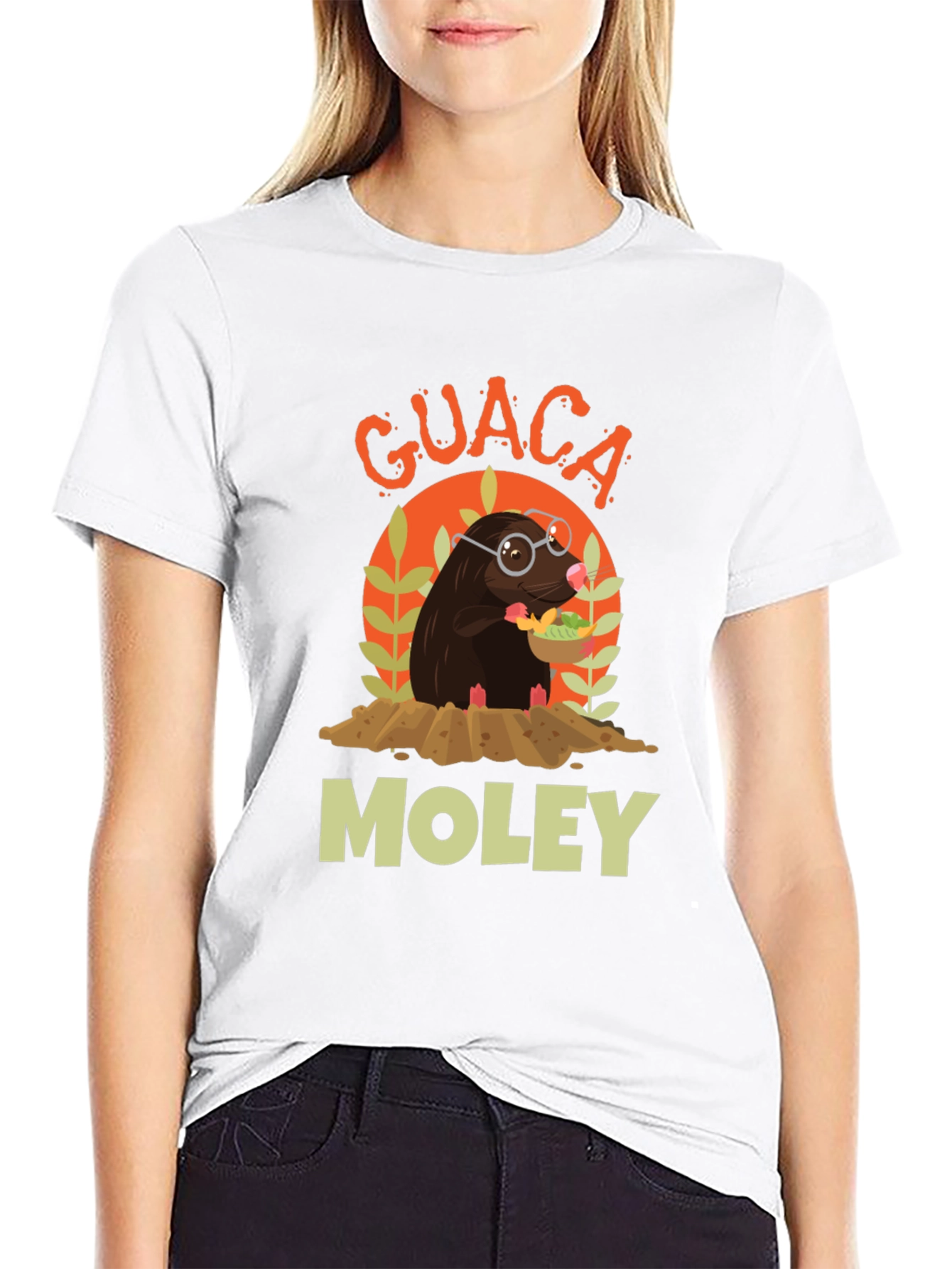 Guaca Moley T-Shirt Funny Mole Graphic Tee