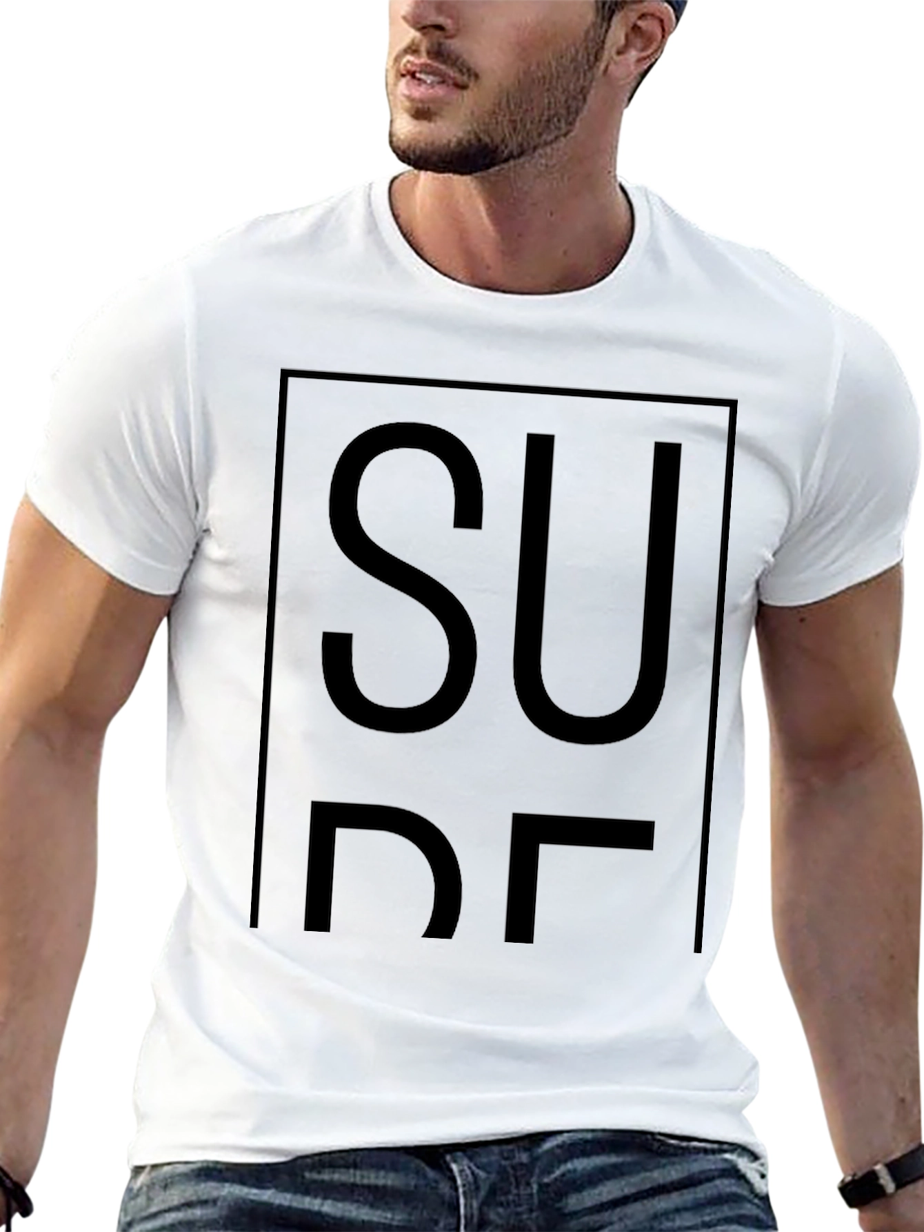 Minimalist Black T-Shirt with SU DE Design