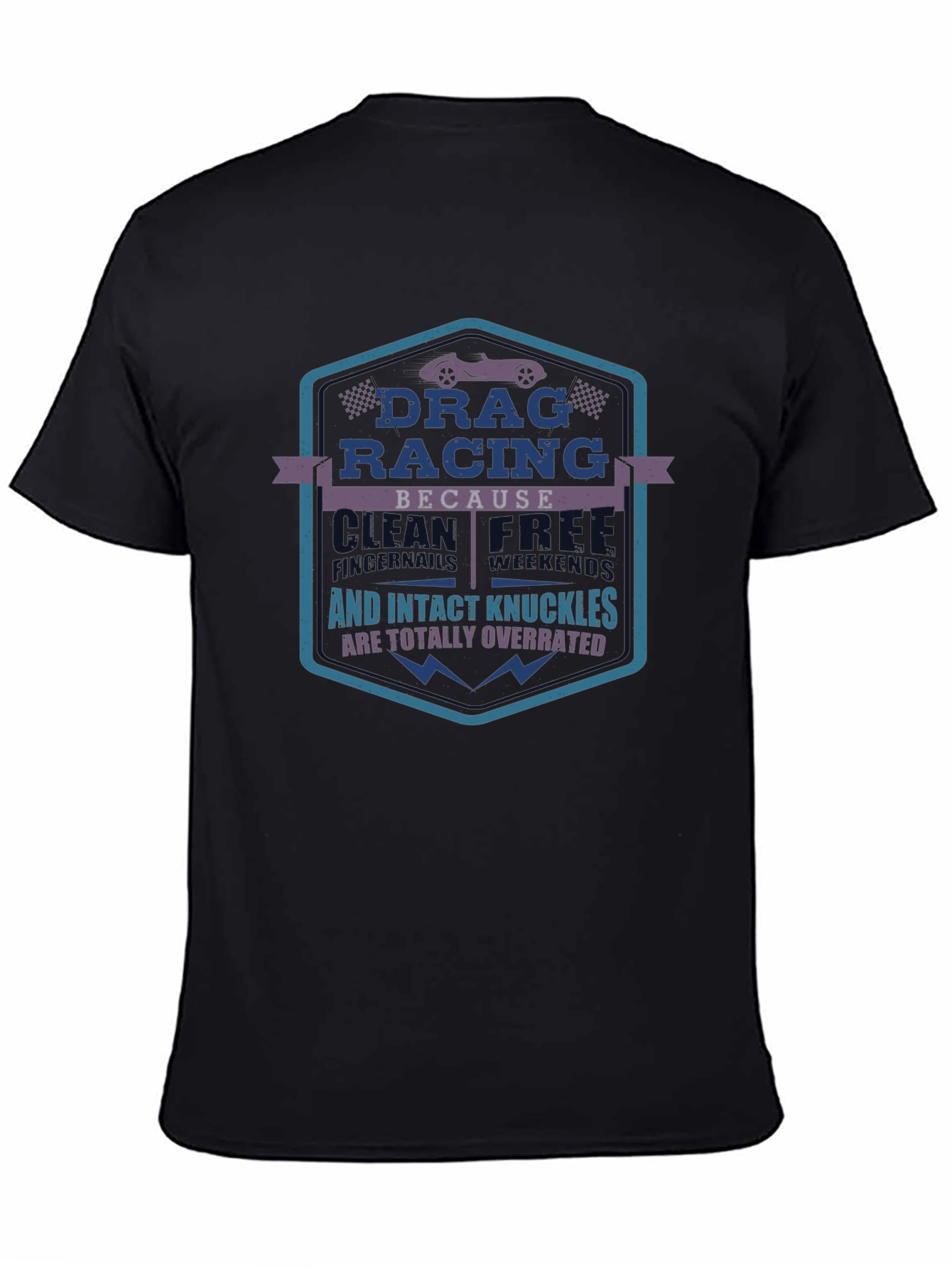 Drag Racing T-Shirt: Wrecked Cars & Intact Knuckles