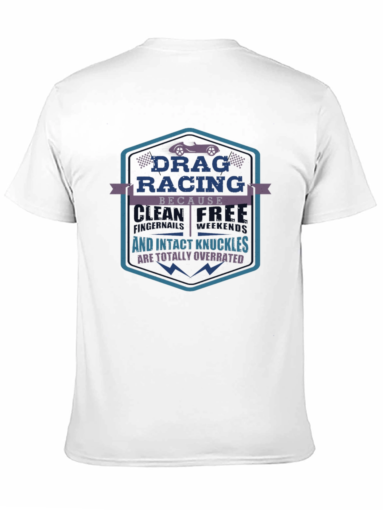 Drag Racing T-Shirt: Wrecked Cars & Intact Knuckles