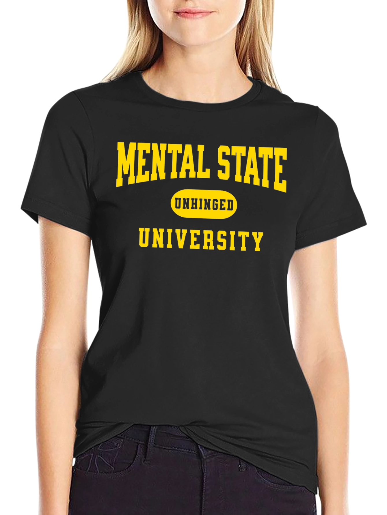 Mental State Unhinged University Black T-Shirt