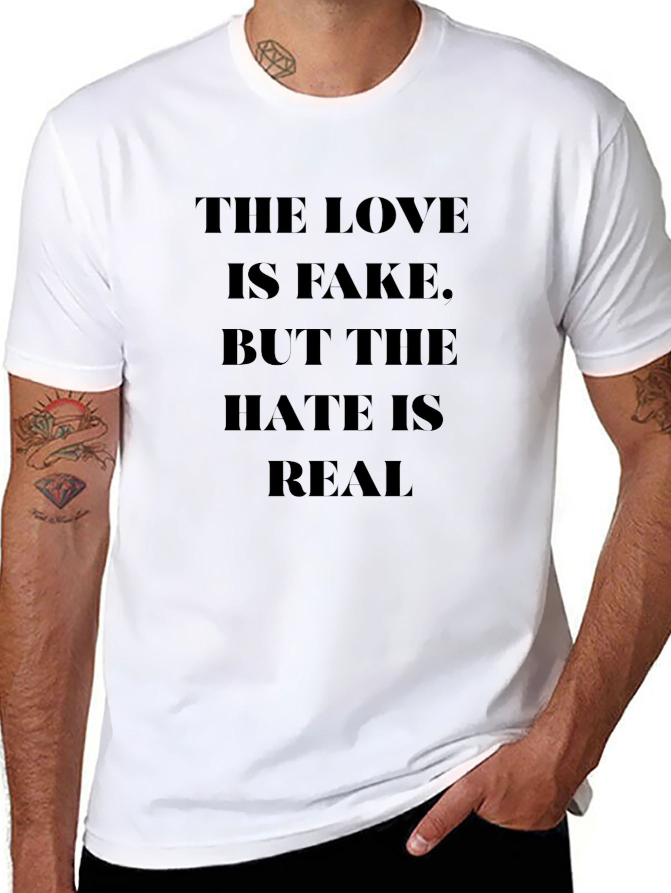 The Love Is Fake T-Shirt Trendy Slogan Tee