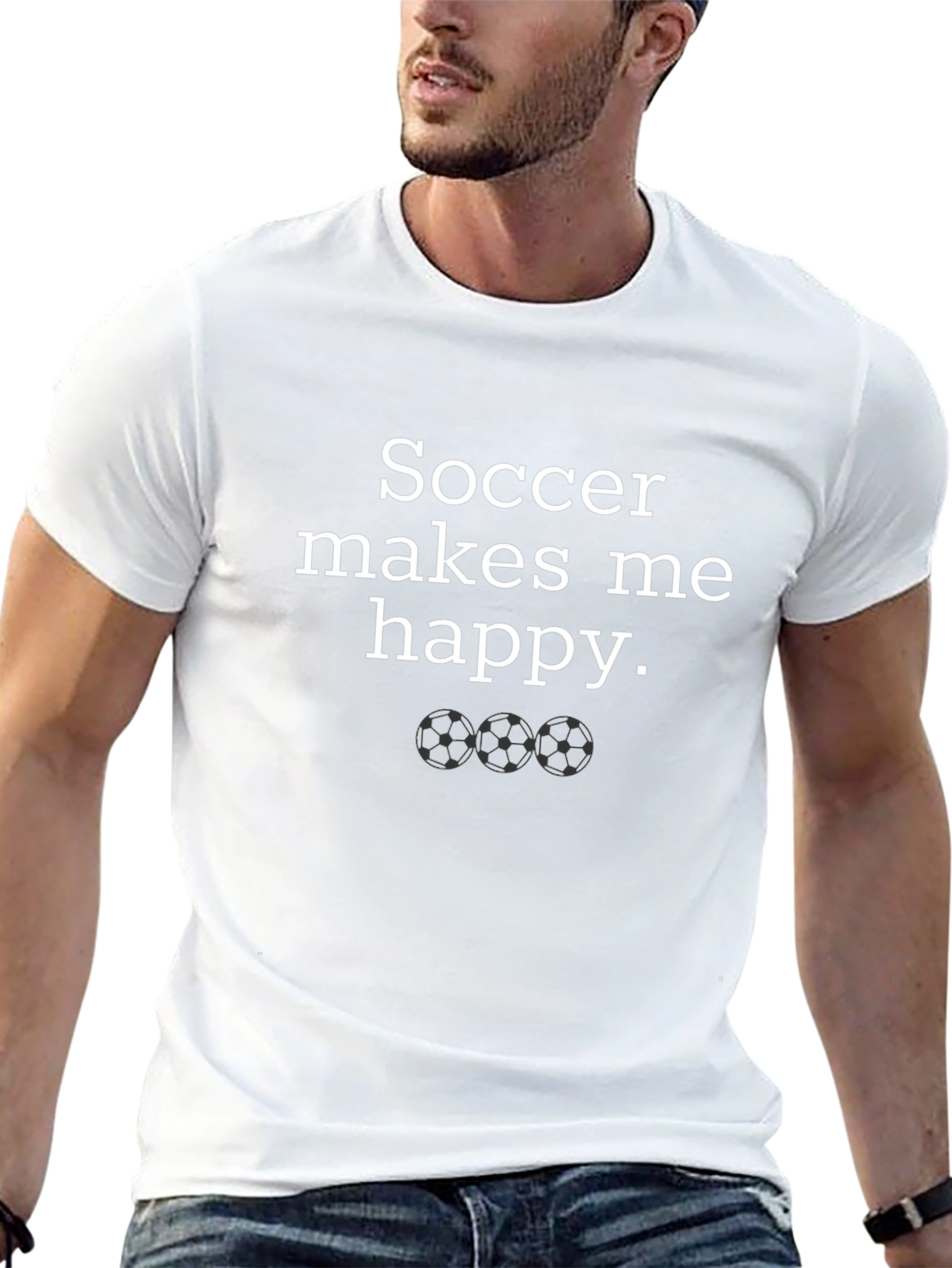 Soccer Makes Me Happy Graphic T-Shirt