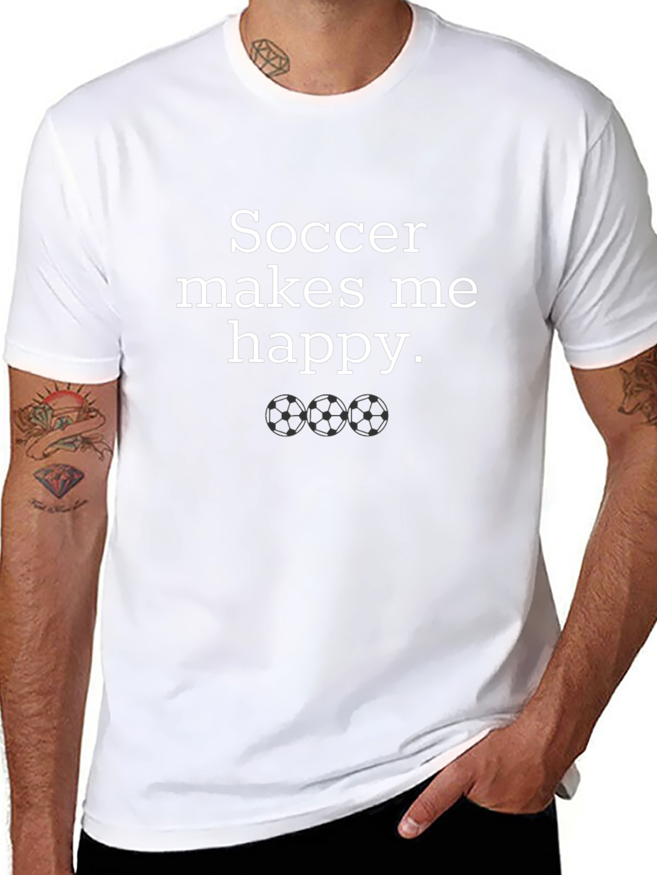 Soccer Makes Me Happy Graphic T-Shirt