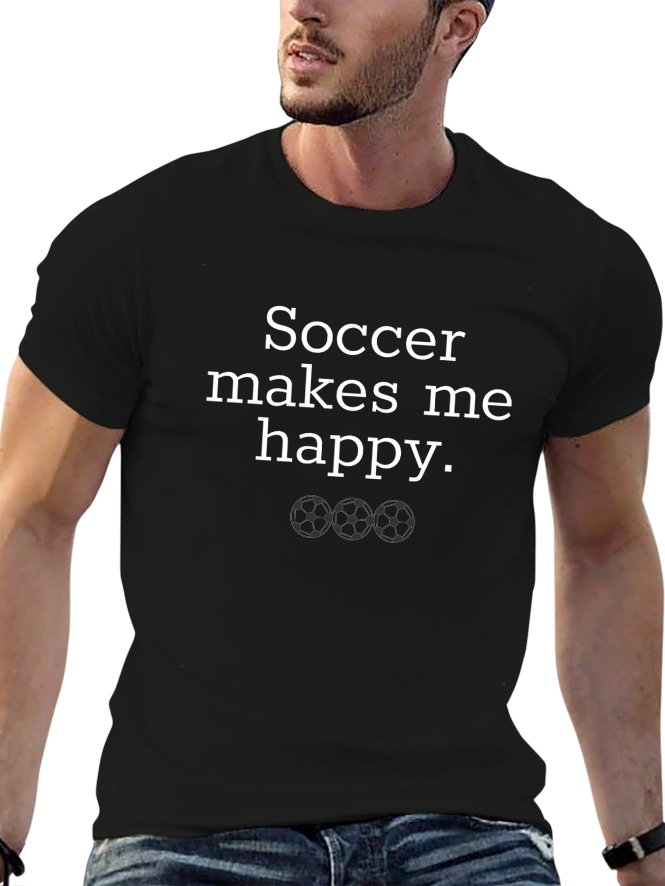 Soccer Makes Me Happy Graphic T-Shirt