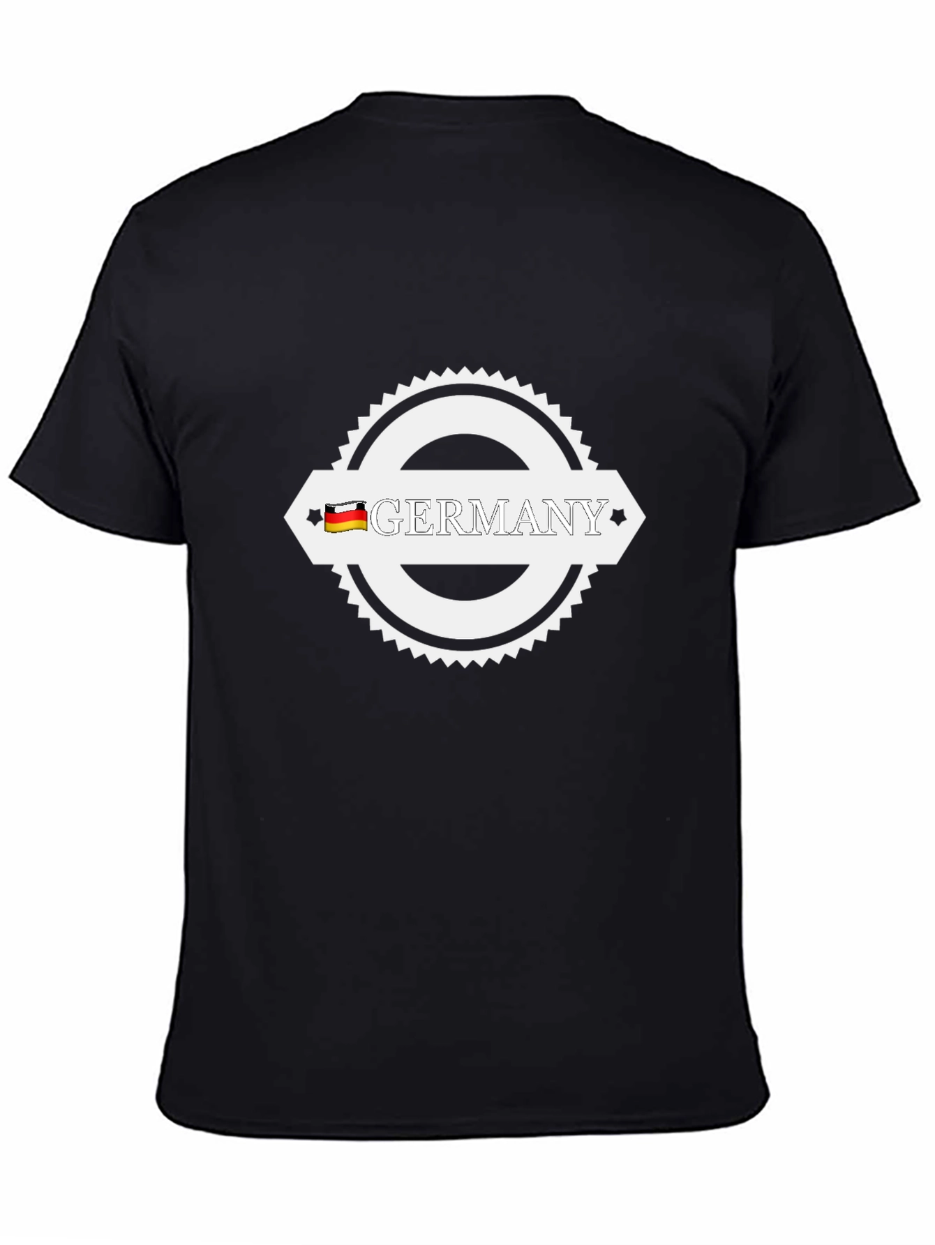 Germany T-Shirt Black Cotton German Flag Graphic Tee