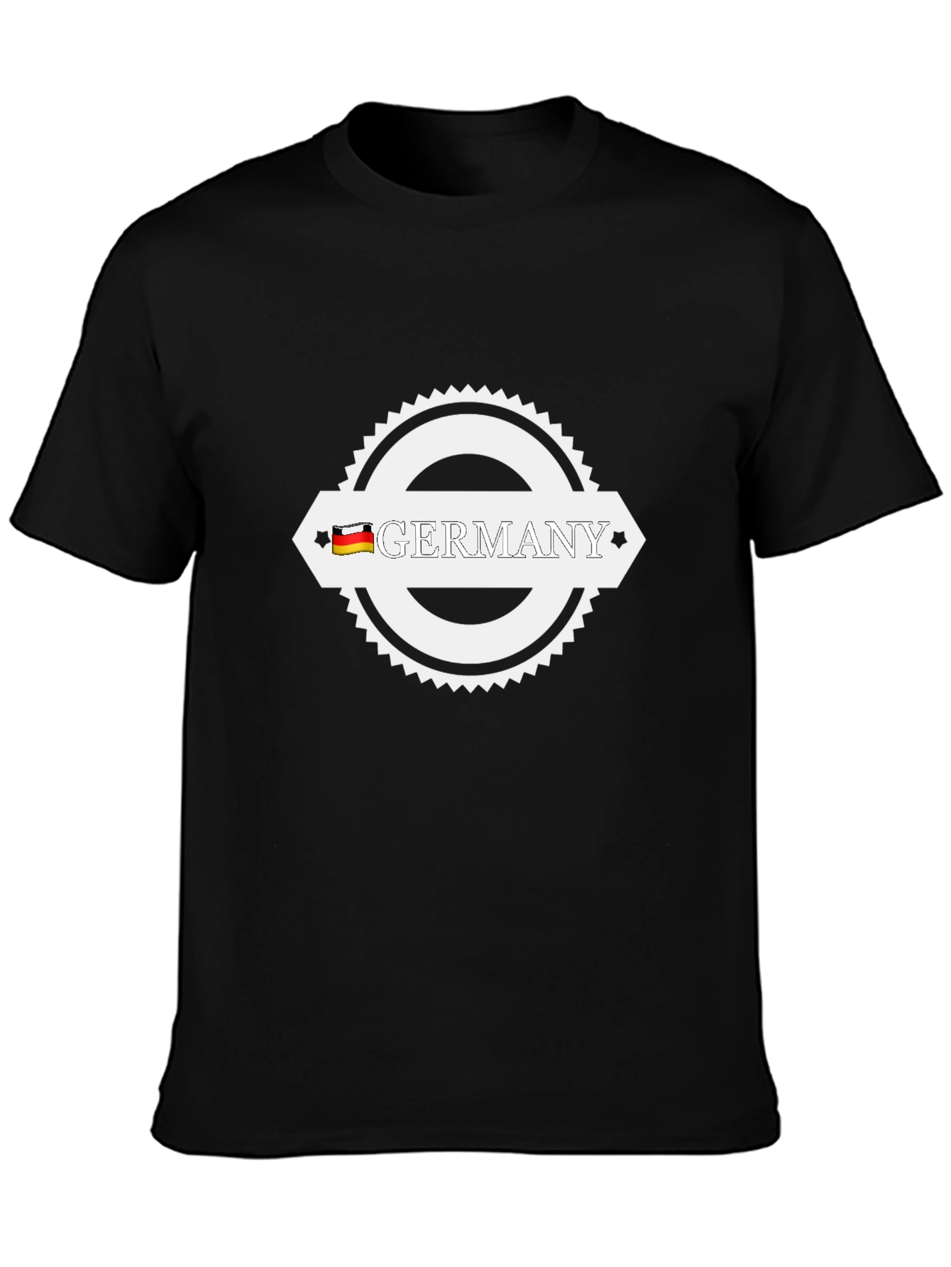 Germany T-Shirt Black Cotton German Flag Graphic Tee