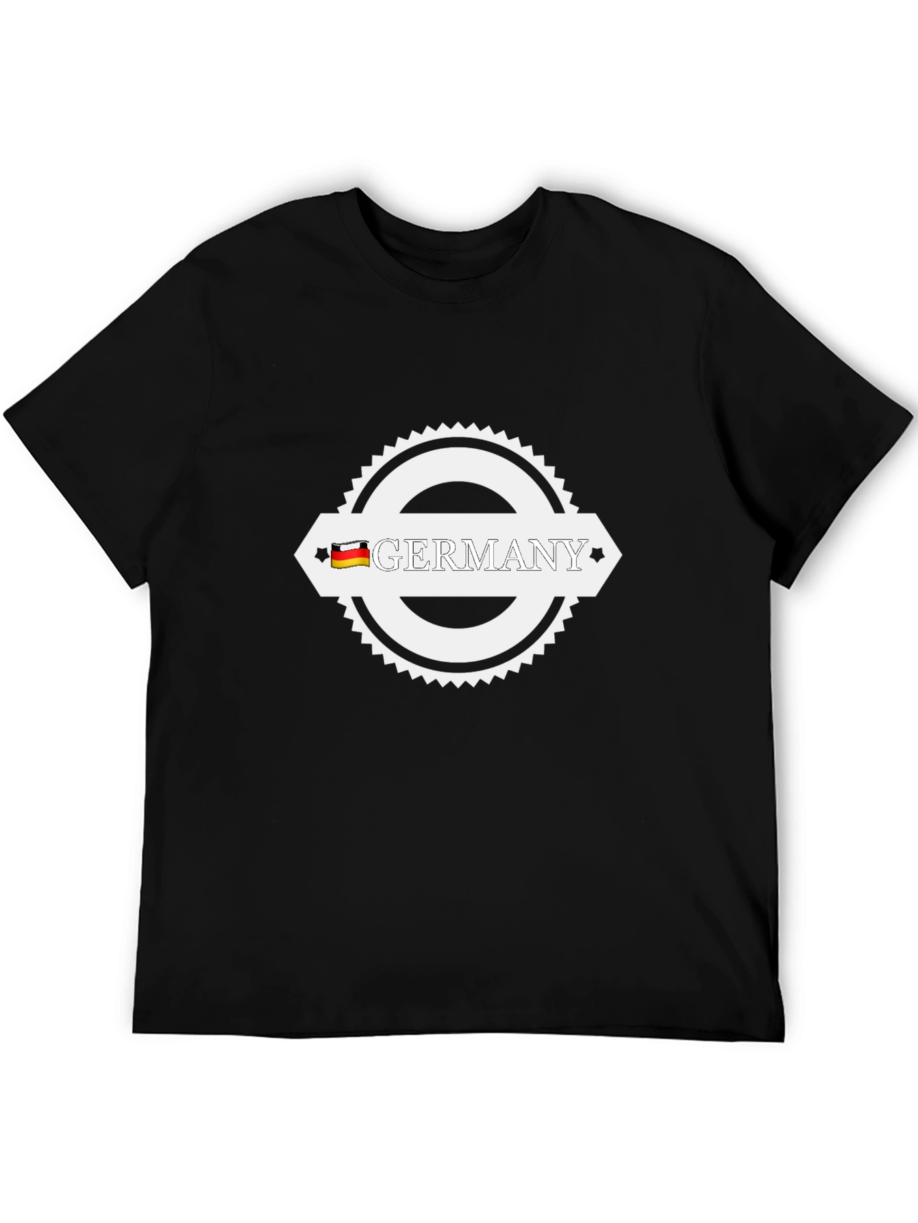 Germany T-Shirt Black Cotton German Flag Graphic Tee