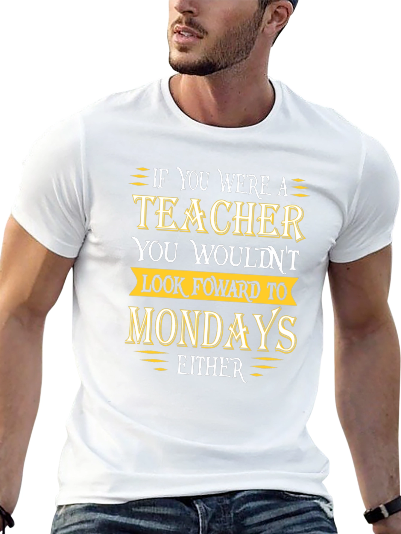 Teacher Mondays Graphic Tee - Black Cotton Blend T-Shirt