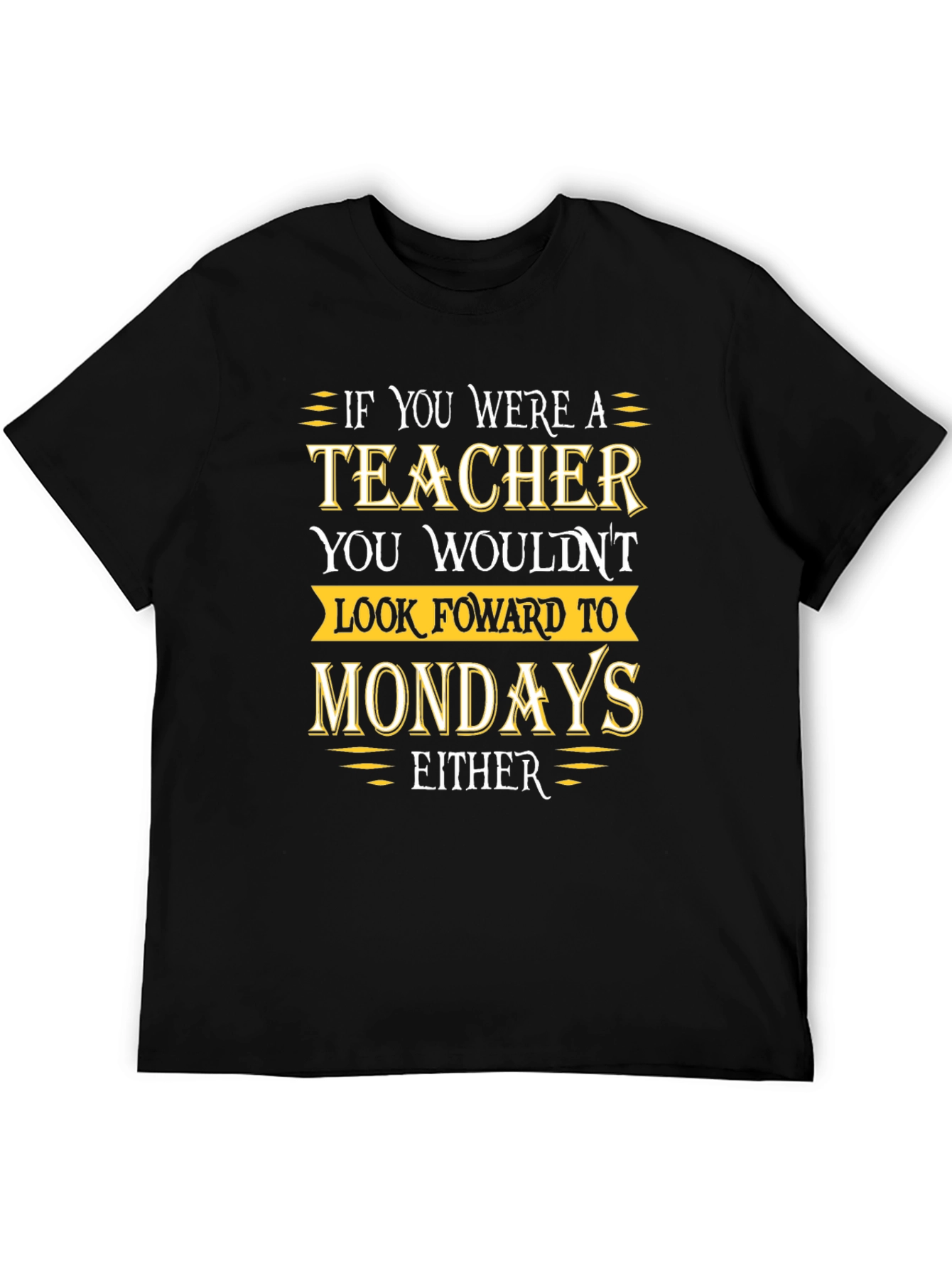 Teacher Mondays Graphic Tee - Black Cotton Blend T-Shirt