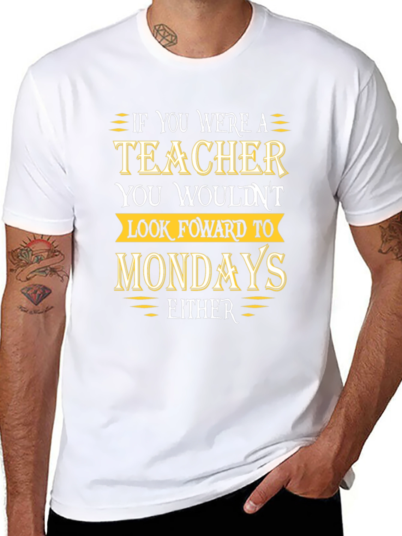 Teacher Mondays Graphic Tee - Black Cotton Blend T-Shirt