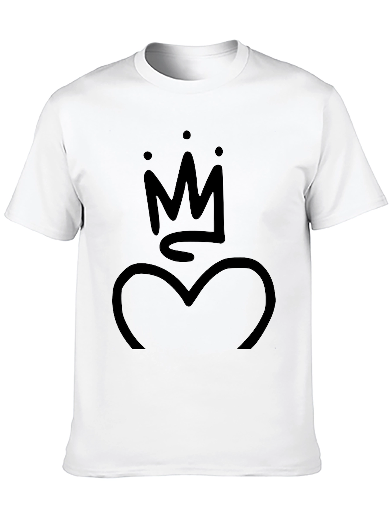 Crown Heart Graphic T-Shirt - Stylish Black Tee