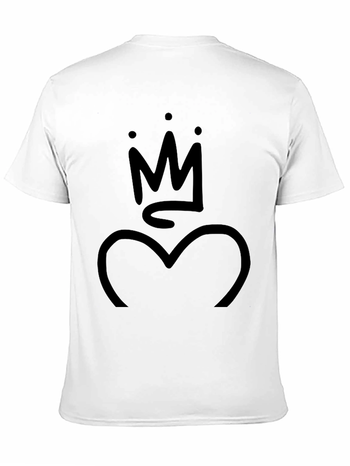 Crown Heart Graphic T-Shirt - Stylish Black Tee