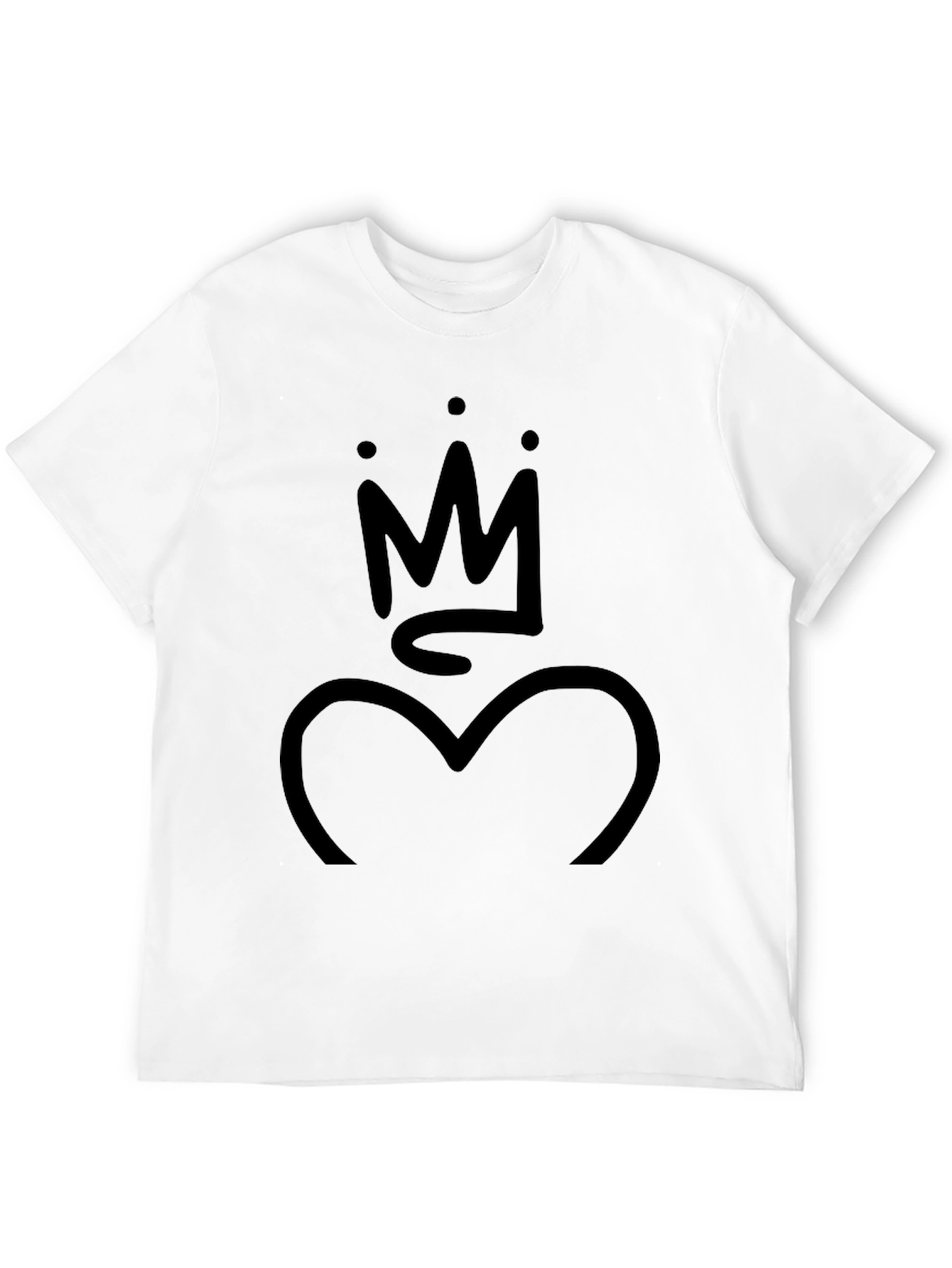 Crown Heart Graphic T-Shirt - Stylish Black Tee