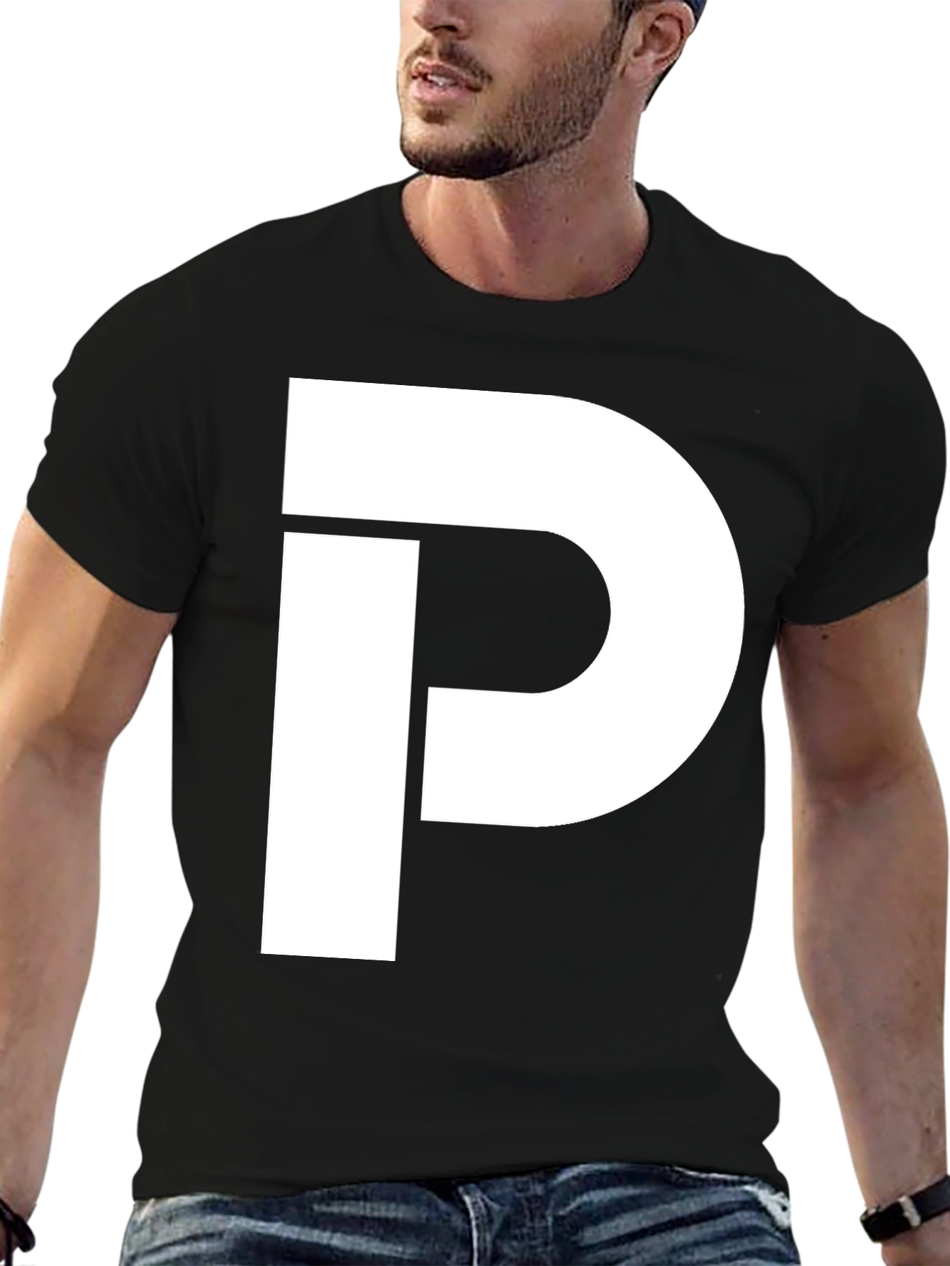 Bold P Graphic Tee - Black Casual Comfort