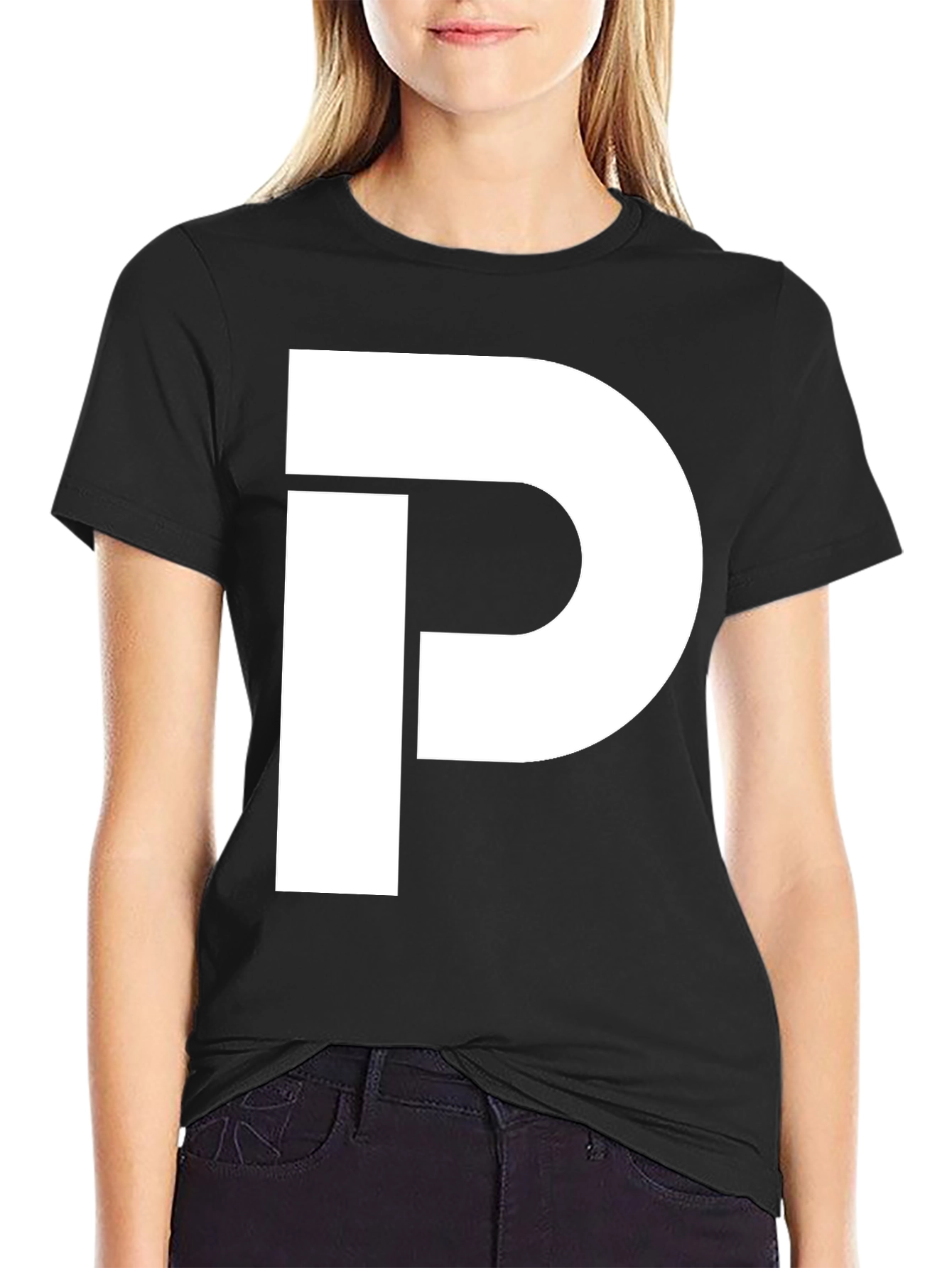 Bold P Graphic Tee - Black Casual Comfort