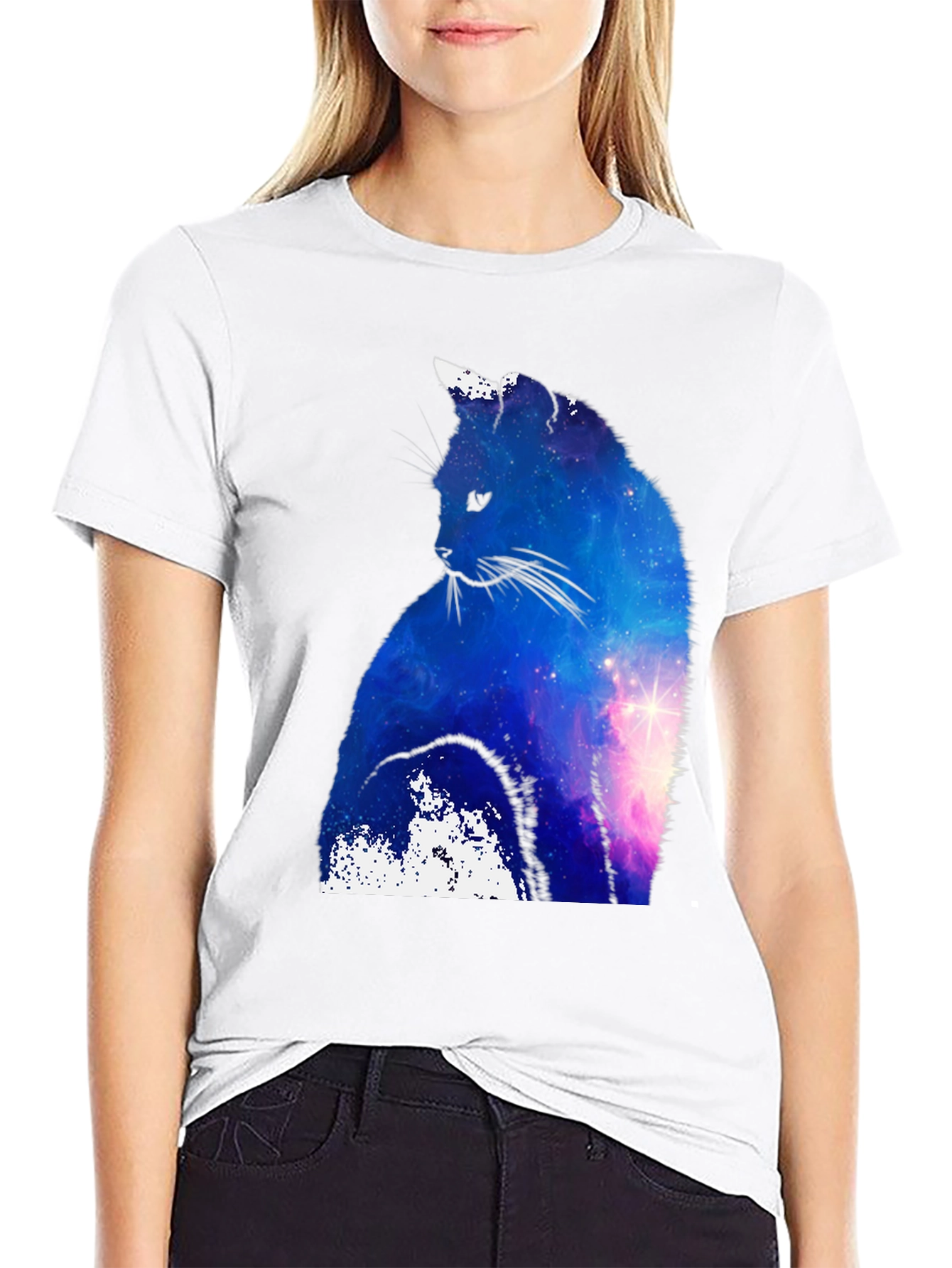 Galaxy Cat T-Shirt - Space Silhouette Tee