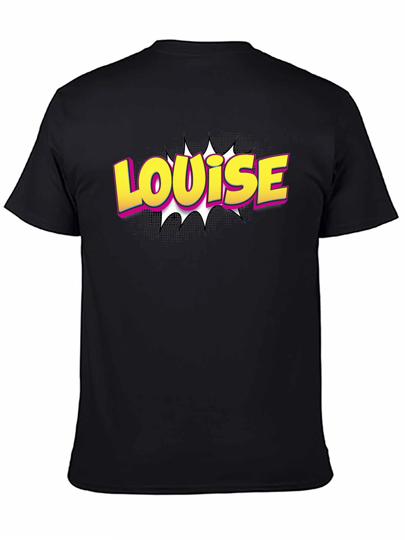 Louise Pop Art Graphic Tee - Black Cotton T-Shirt