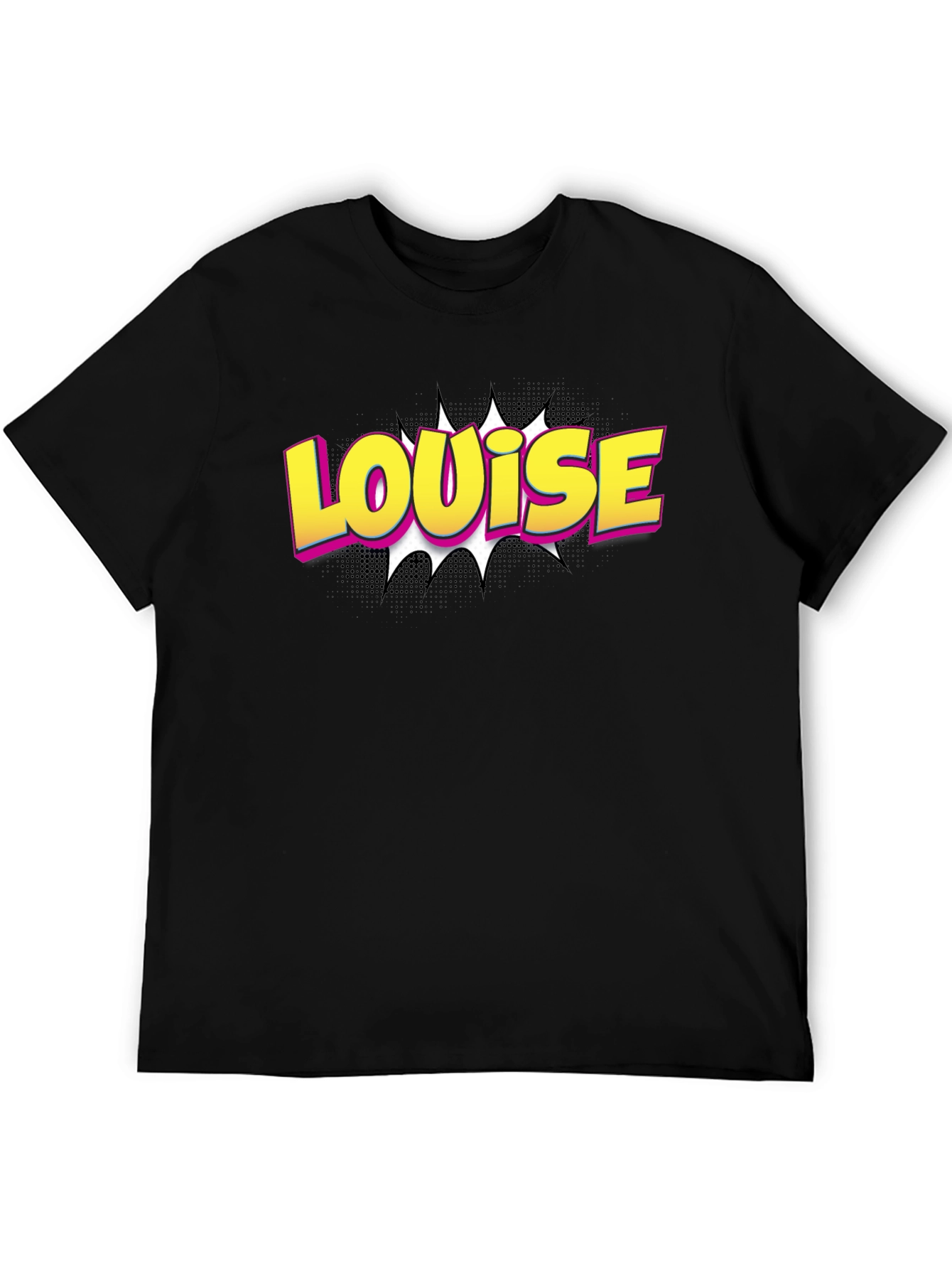 Louise Pop Art Graphic Tee - Black Cotton T-Shirt