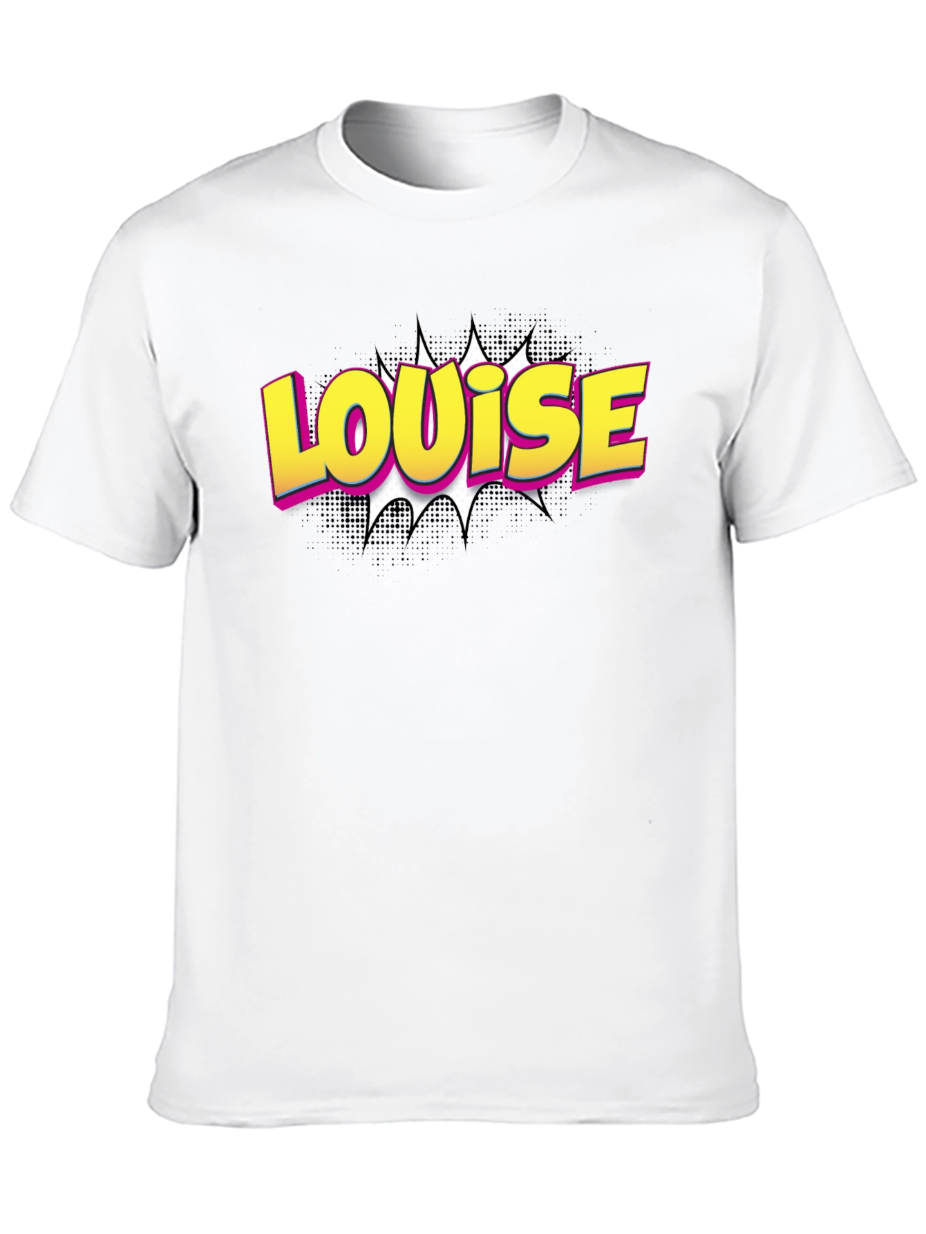 Louise Pop Art Graphic Tee - Black Cotton T-Shirt