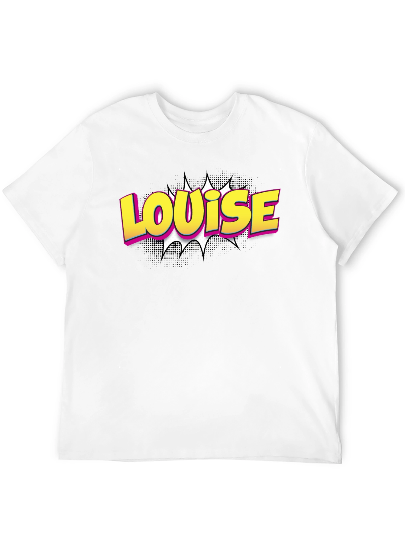Louise Pop Art Graphic Tee - Black Cotton T-Shirt