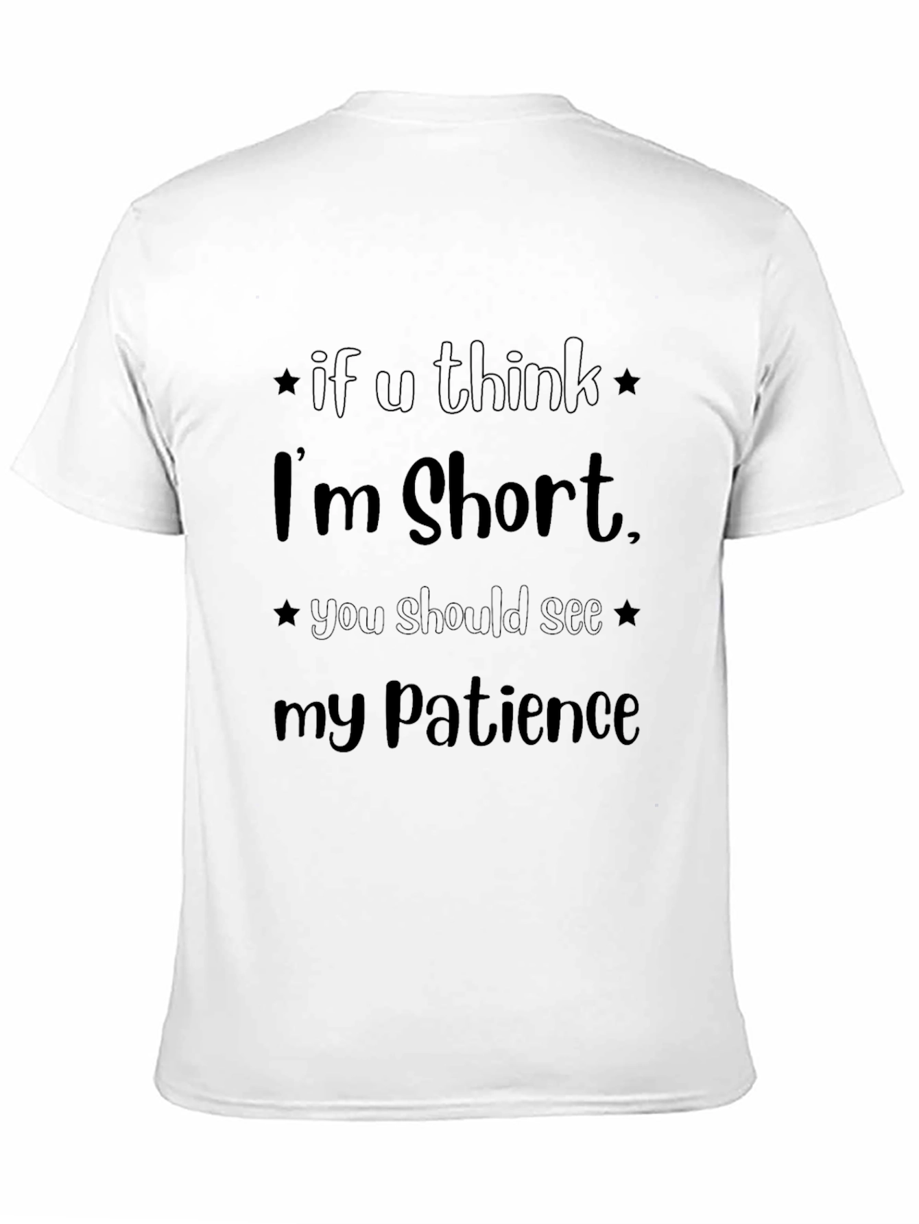 Humorous Short Patience Black T-Shirt