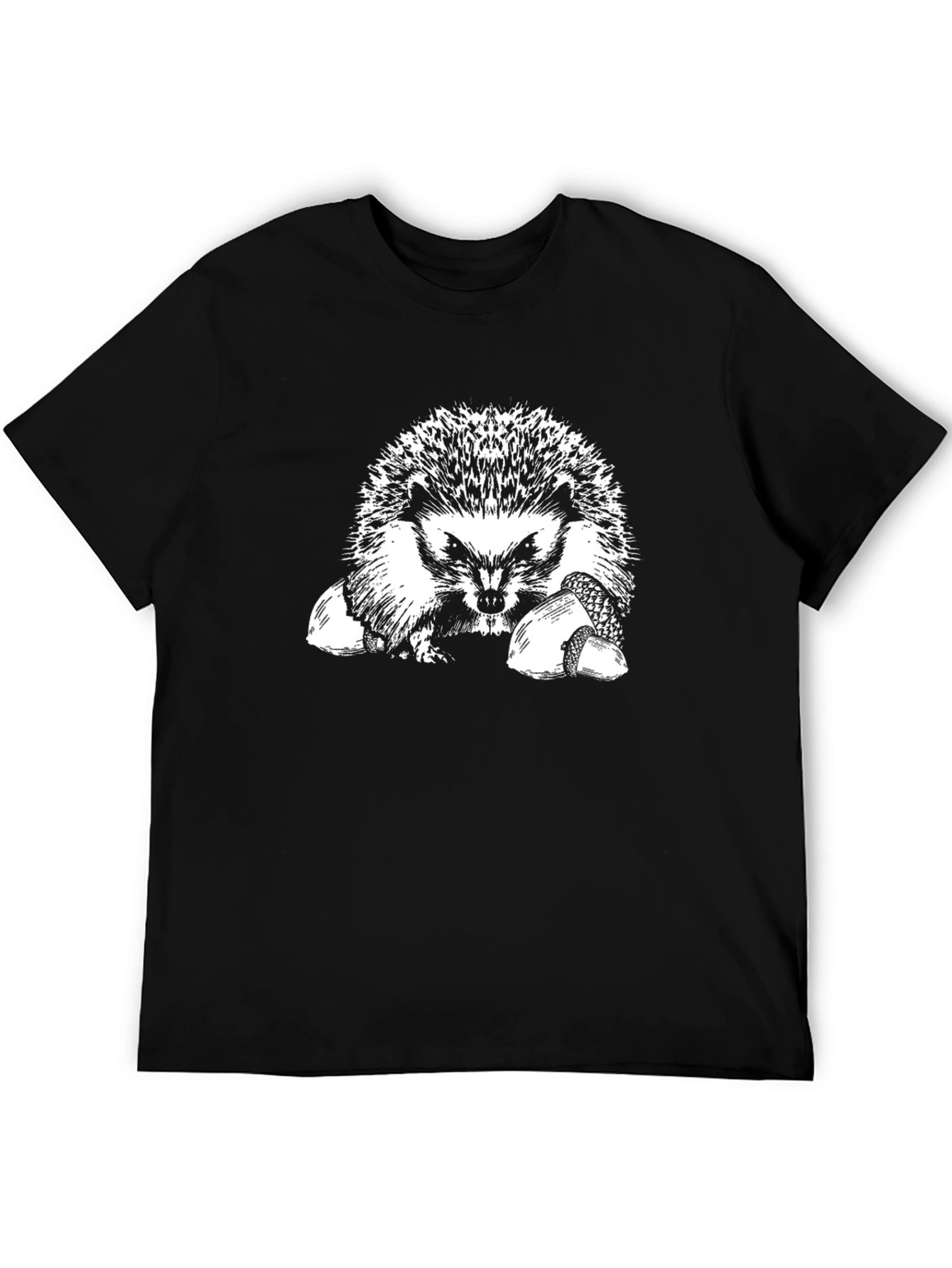 Hedgehog Graphic T-Shirt - Black Cotton Tee