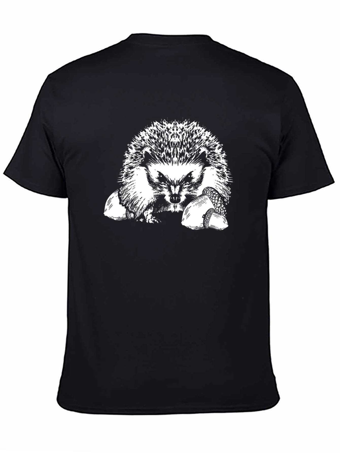 Hedgehog Graphic T-Shirt - Black Cotton Tee