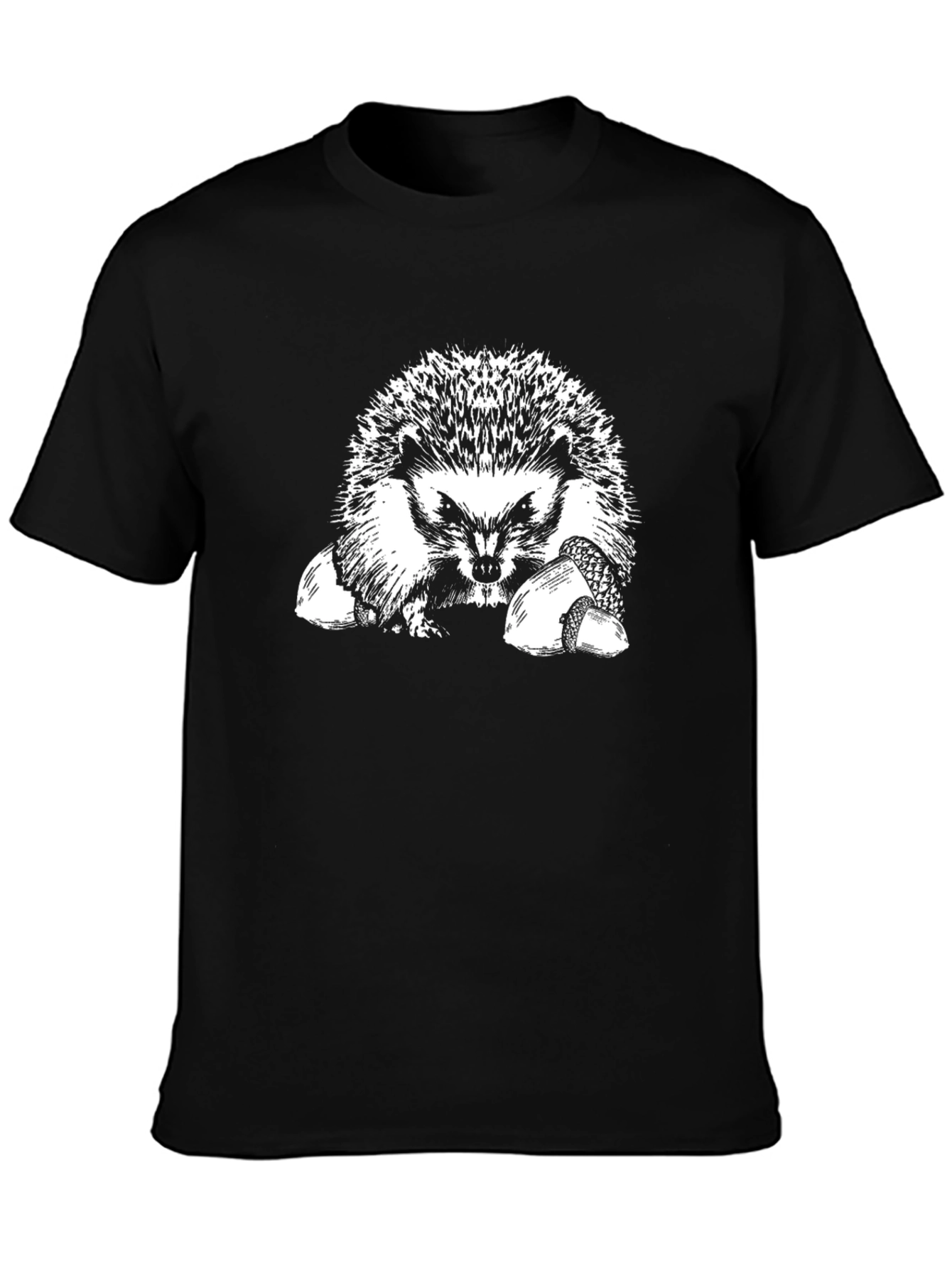 Hedgehog Graphic T-Shirt - Black Cotton Tee