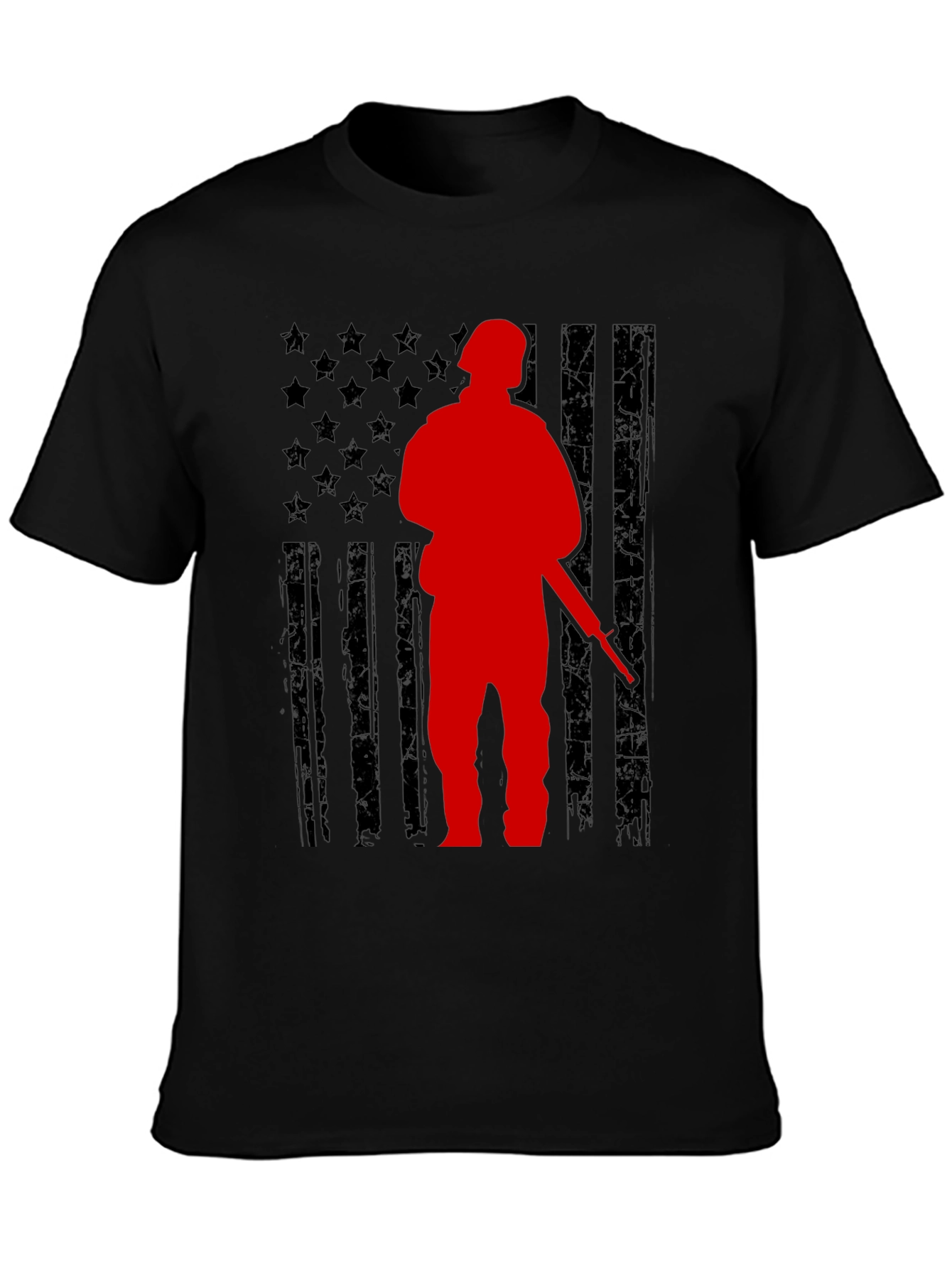 American Flag Soldier Graphic T-Shirt